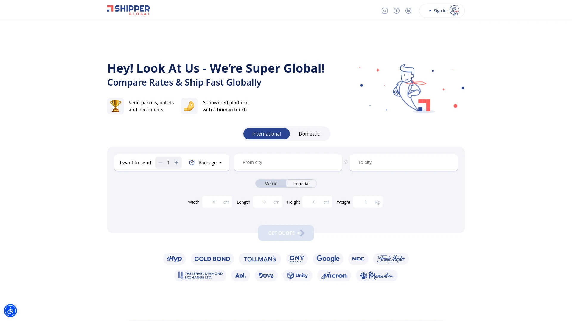 Shipper Global website preview
