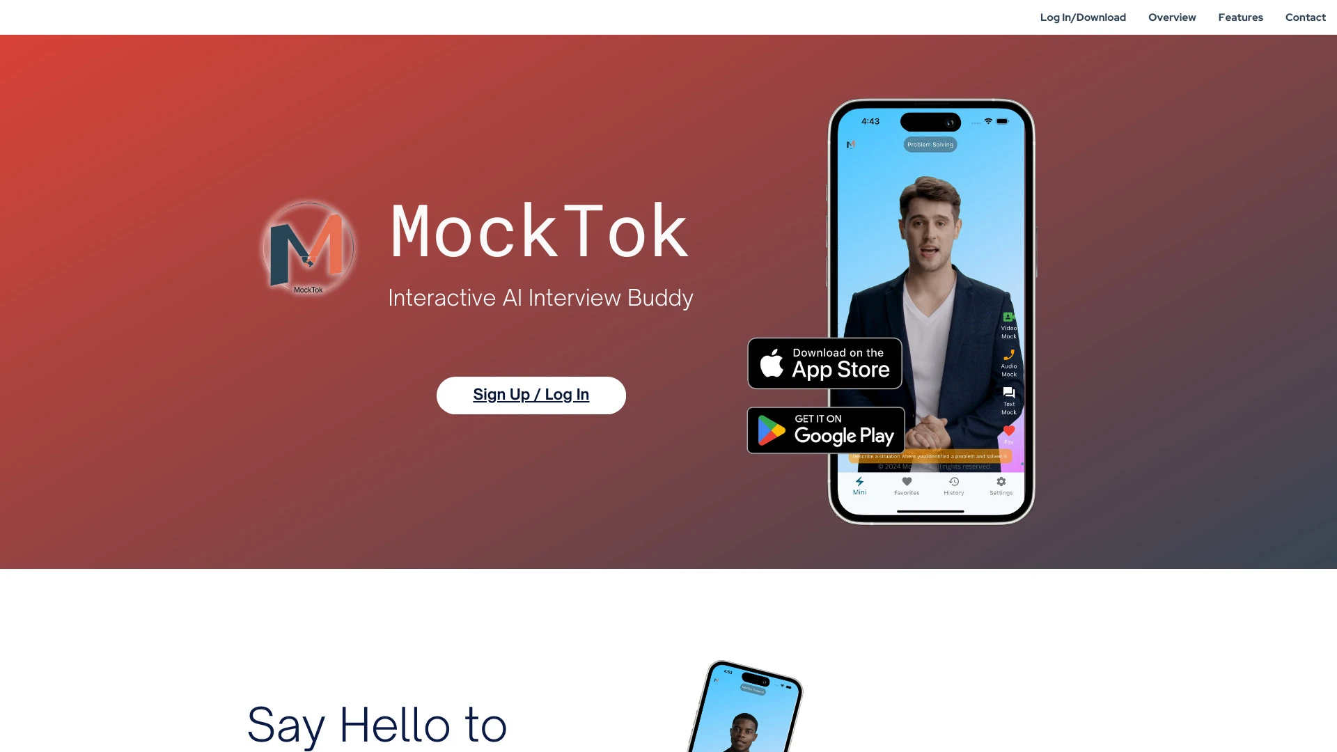 MockTok website preview