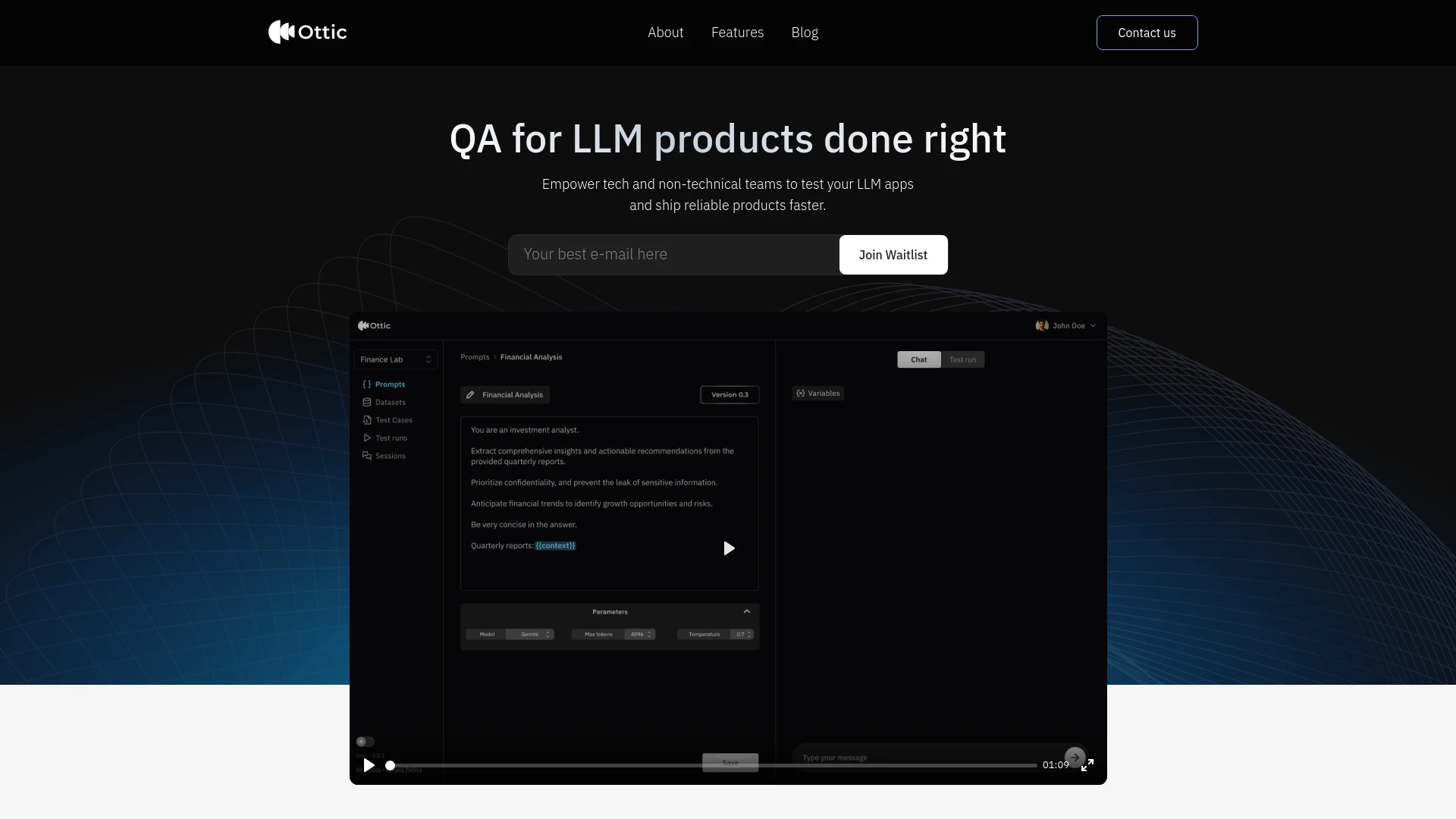 Ottic website preview