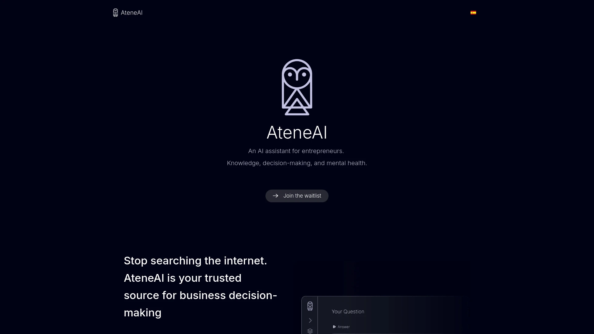 AteneAI website preview