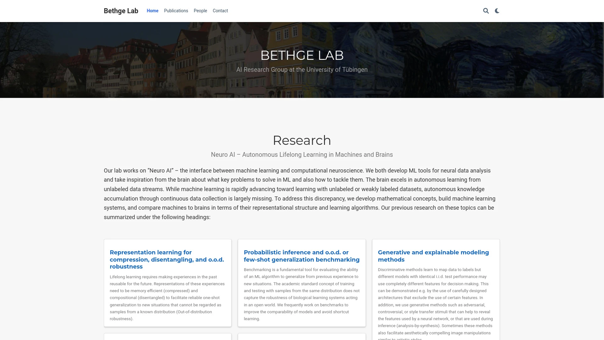 Bethge Lab website preview