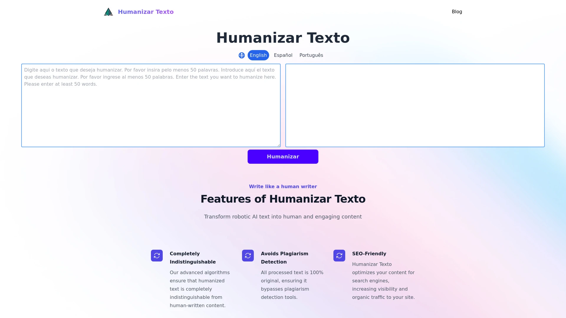 Humanizar Texto website preview