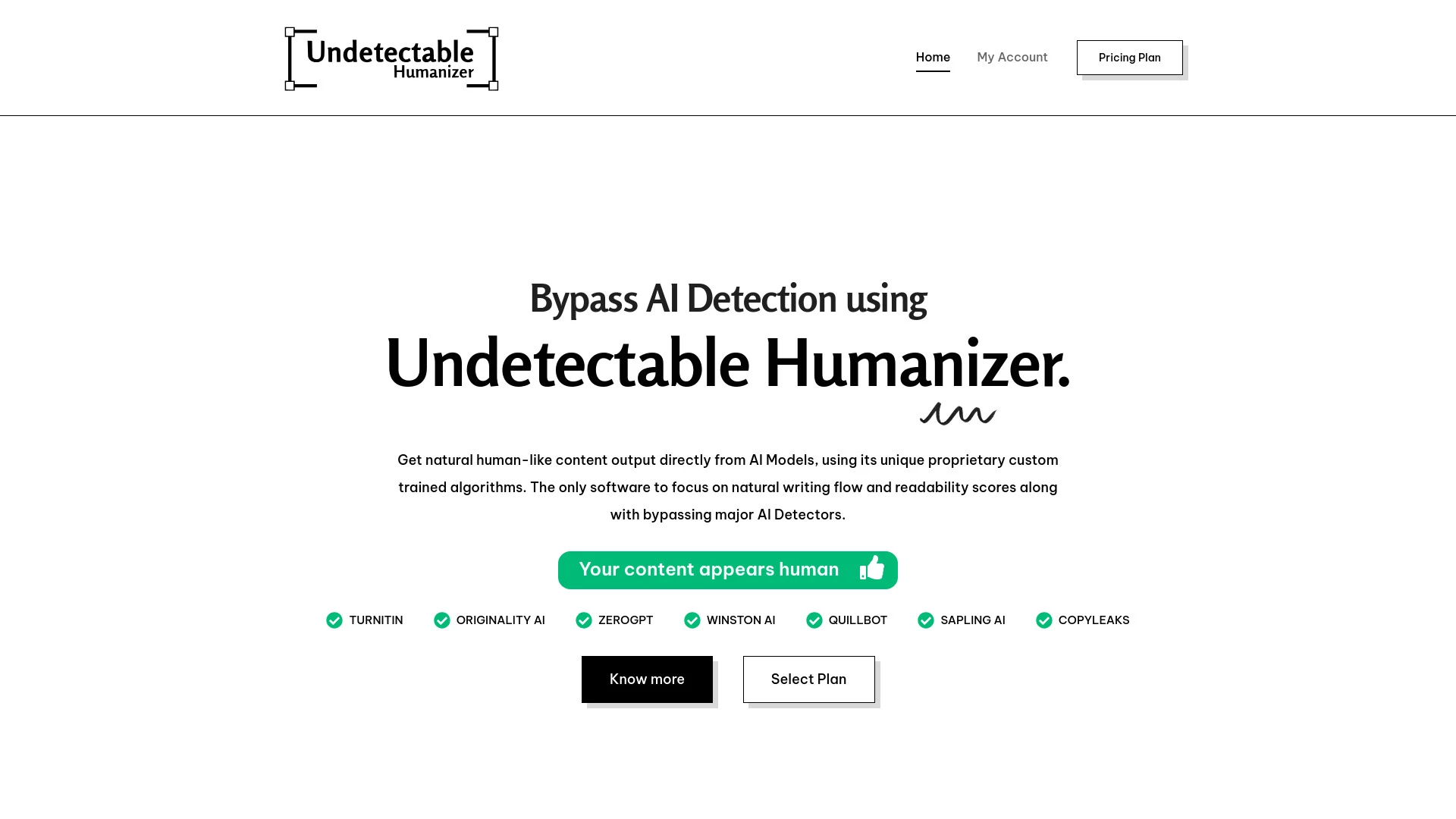 Undetectable Humanizer AI website preview