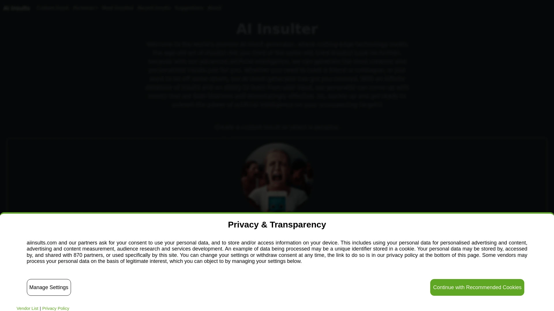 AI Insult Generator website preview