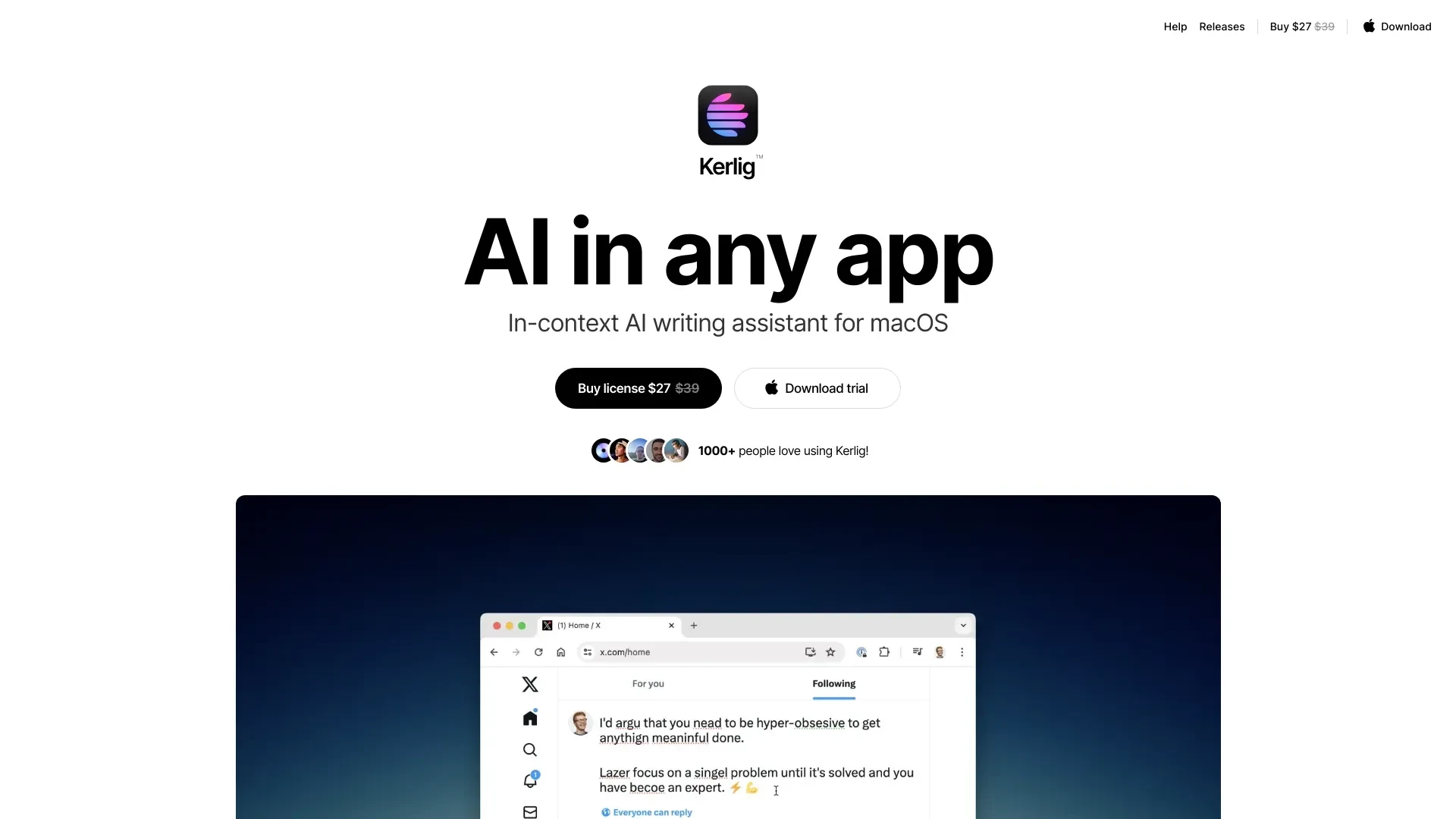 Kerlig website preview