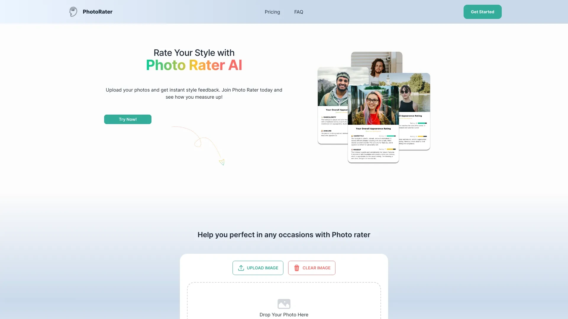 PhotoRater website preview