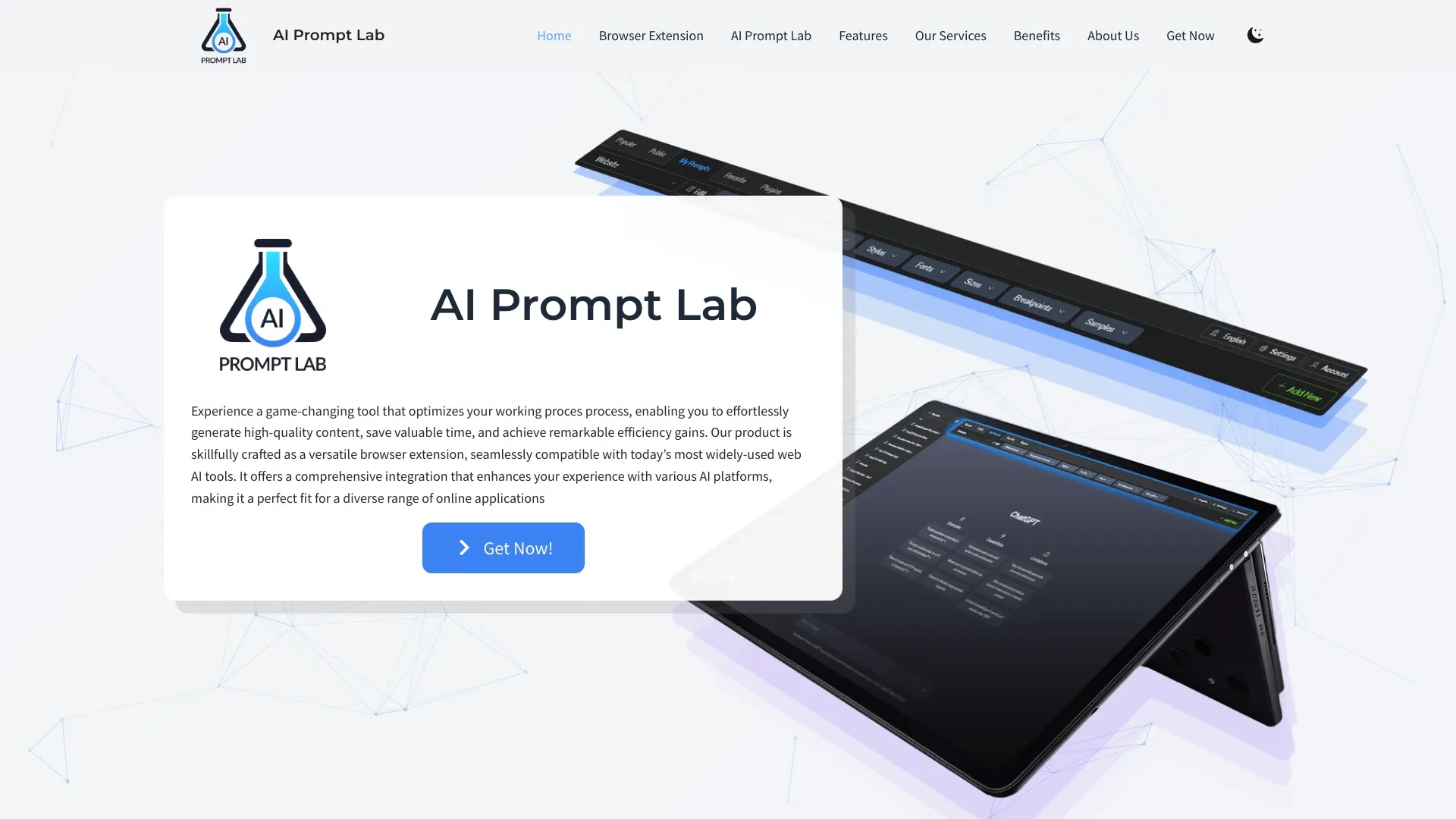 AI Prompt Lab website preview