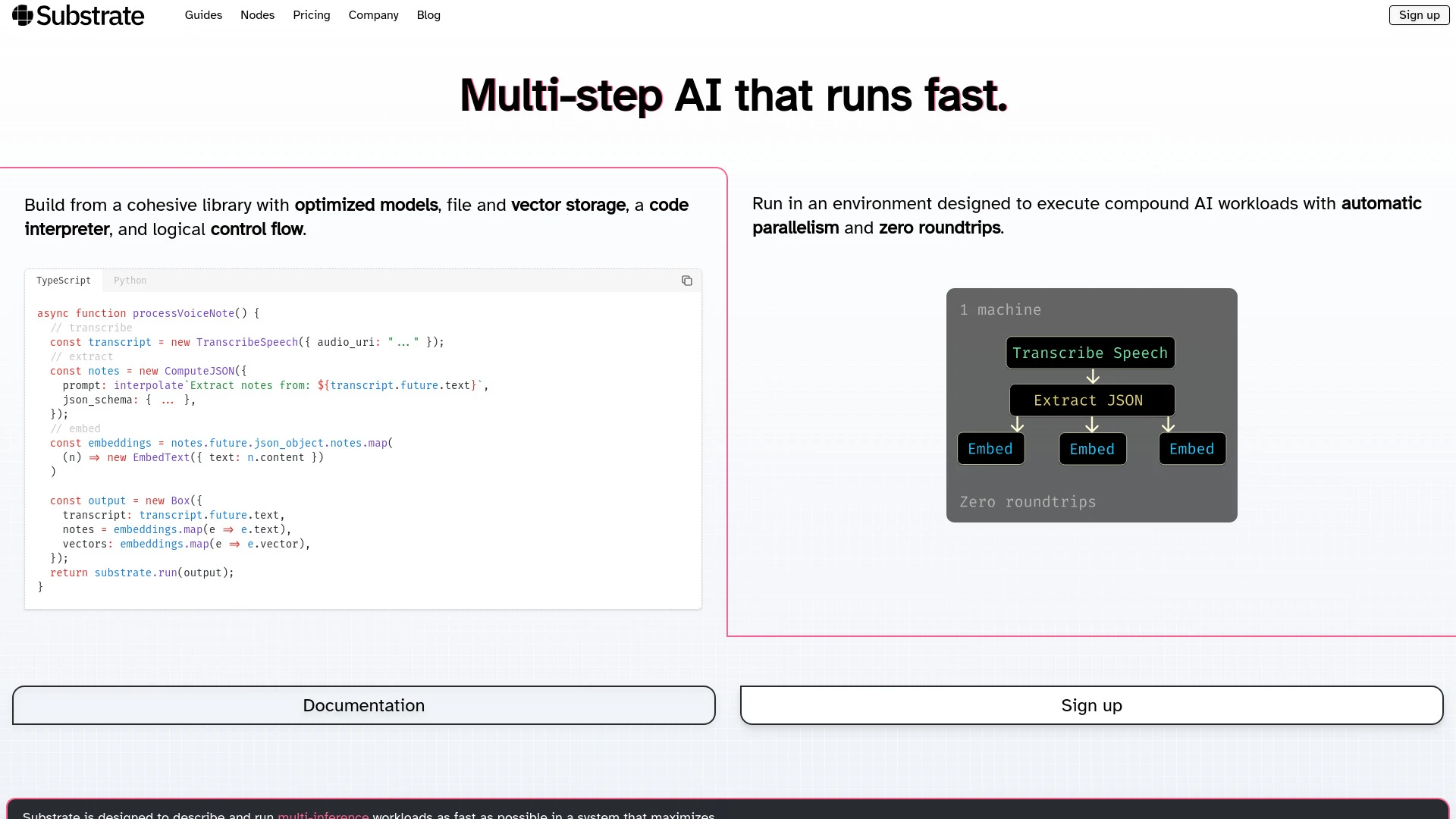 Substrate AI Inference Platform website preview