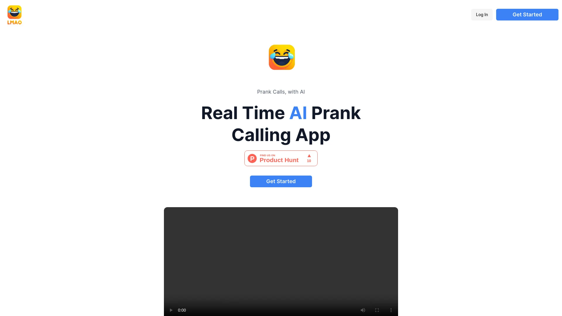 LMAO AI Prank Calls website preview