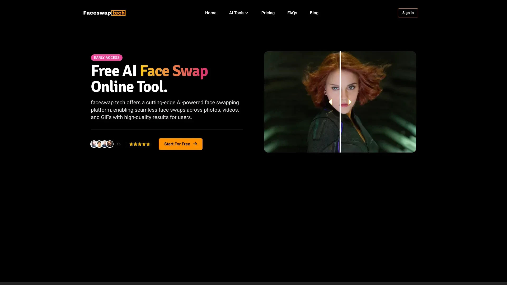 Faceswap.tech website preview