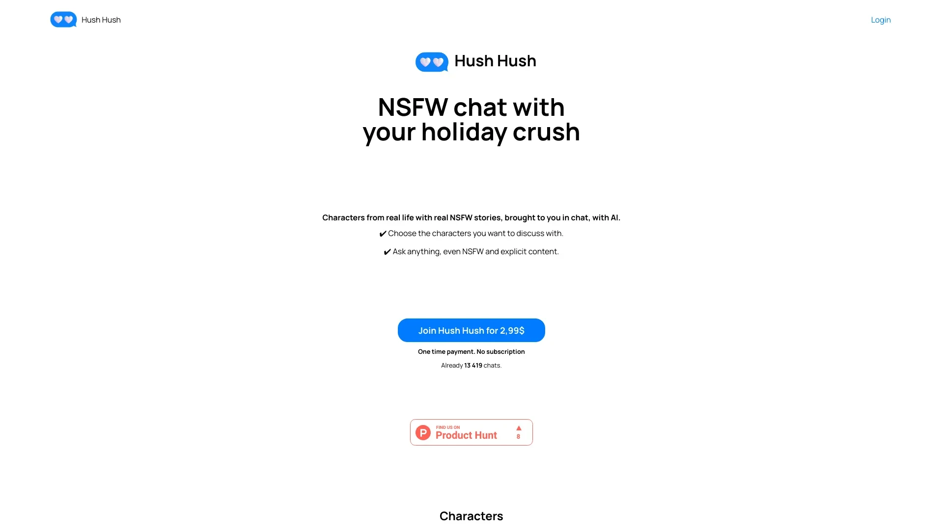 Hush Hush website preview