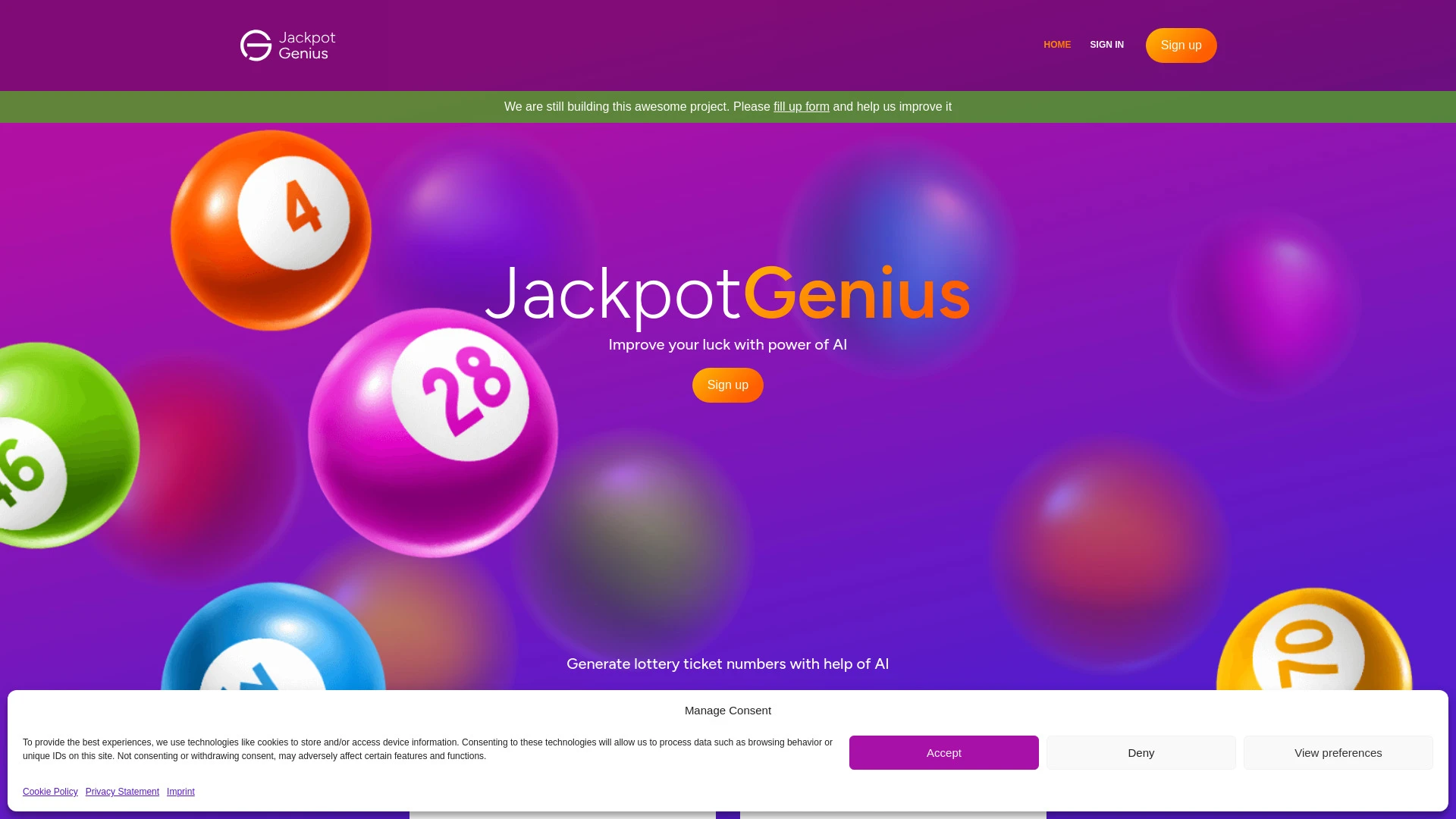Jackpot Genius website preview