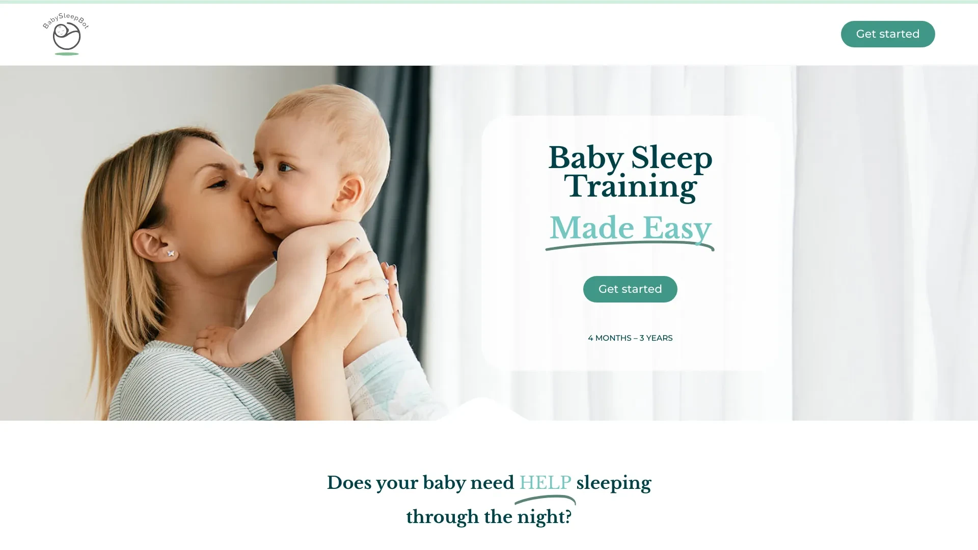 BabySleepBot website preview