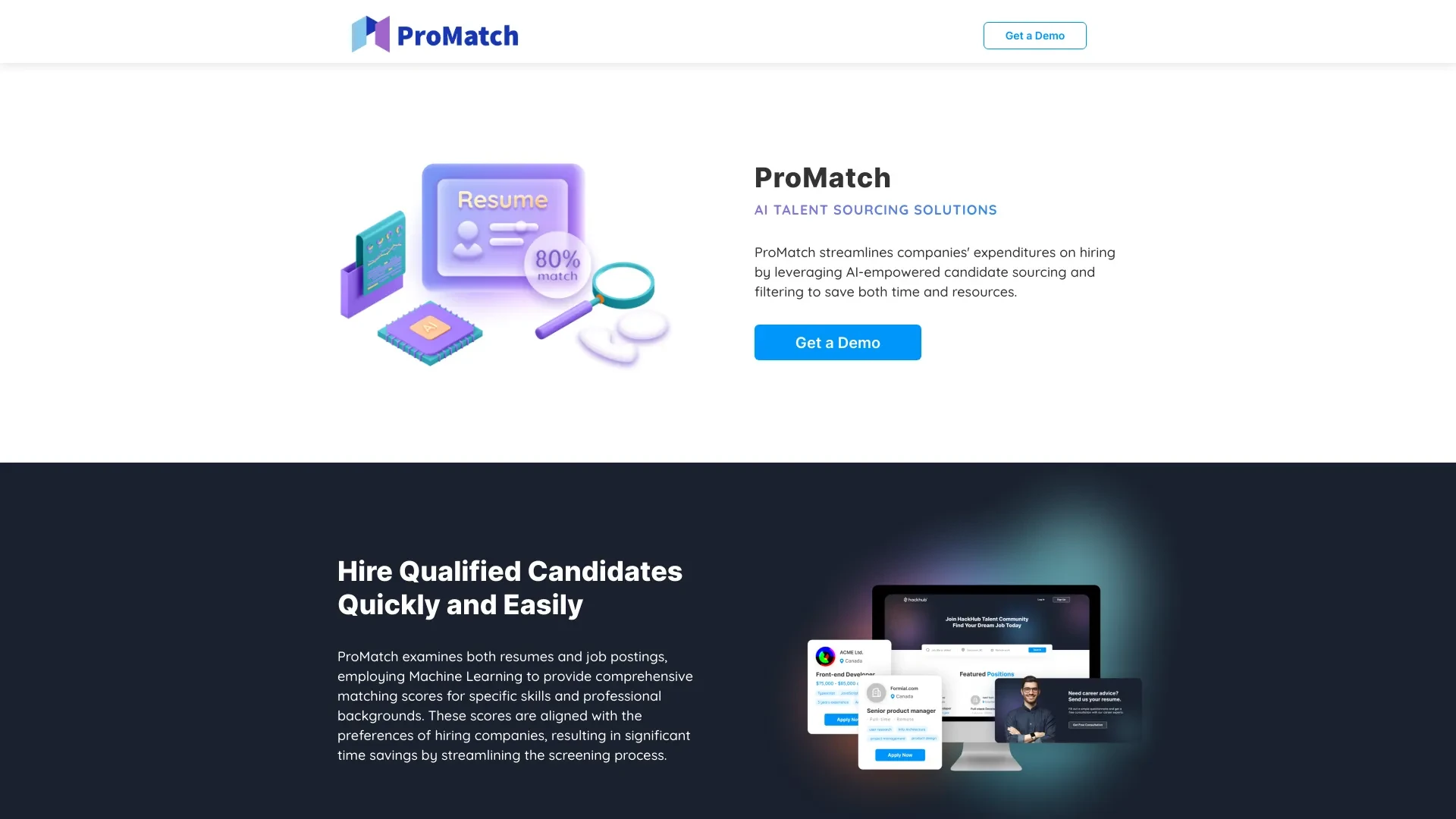 ProMatch website preview