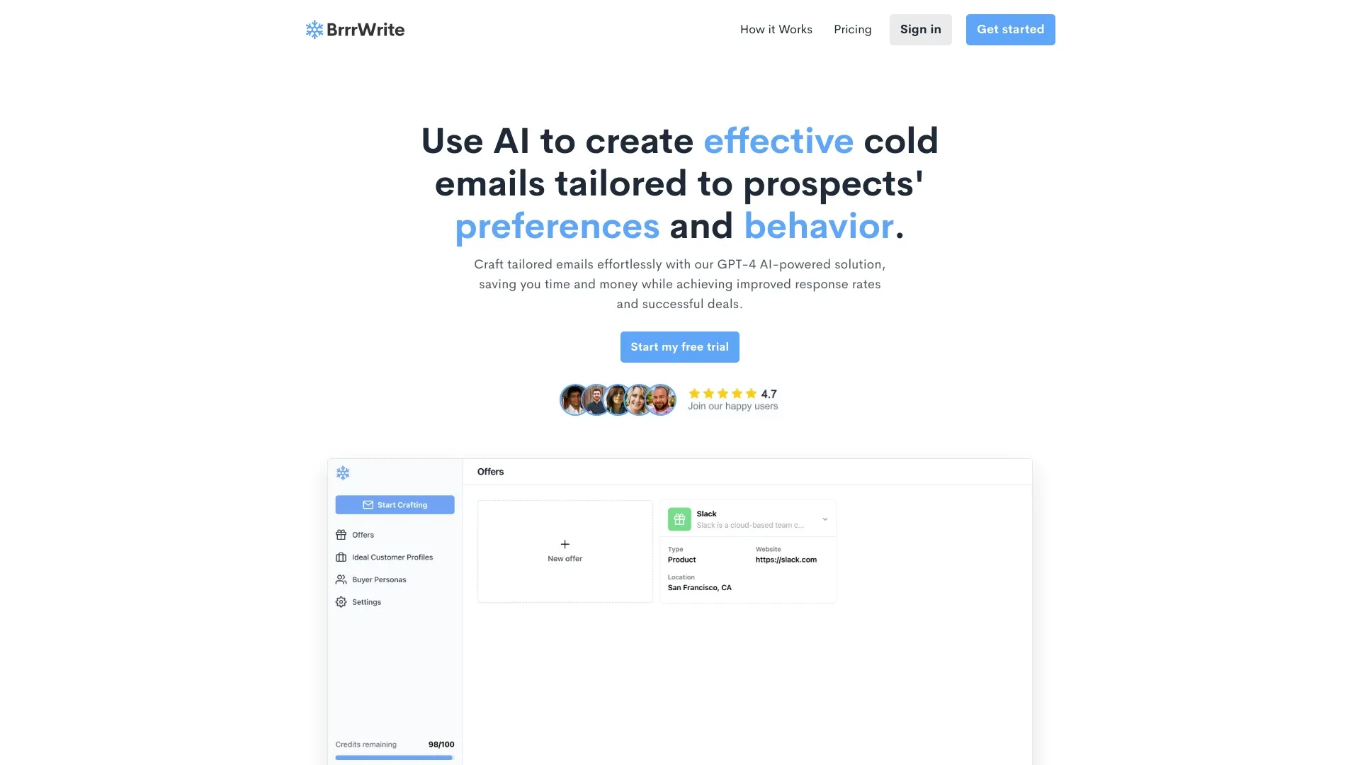 BrrrWrite website preview