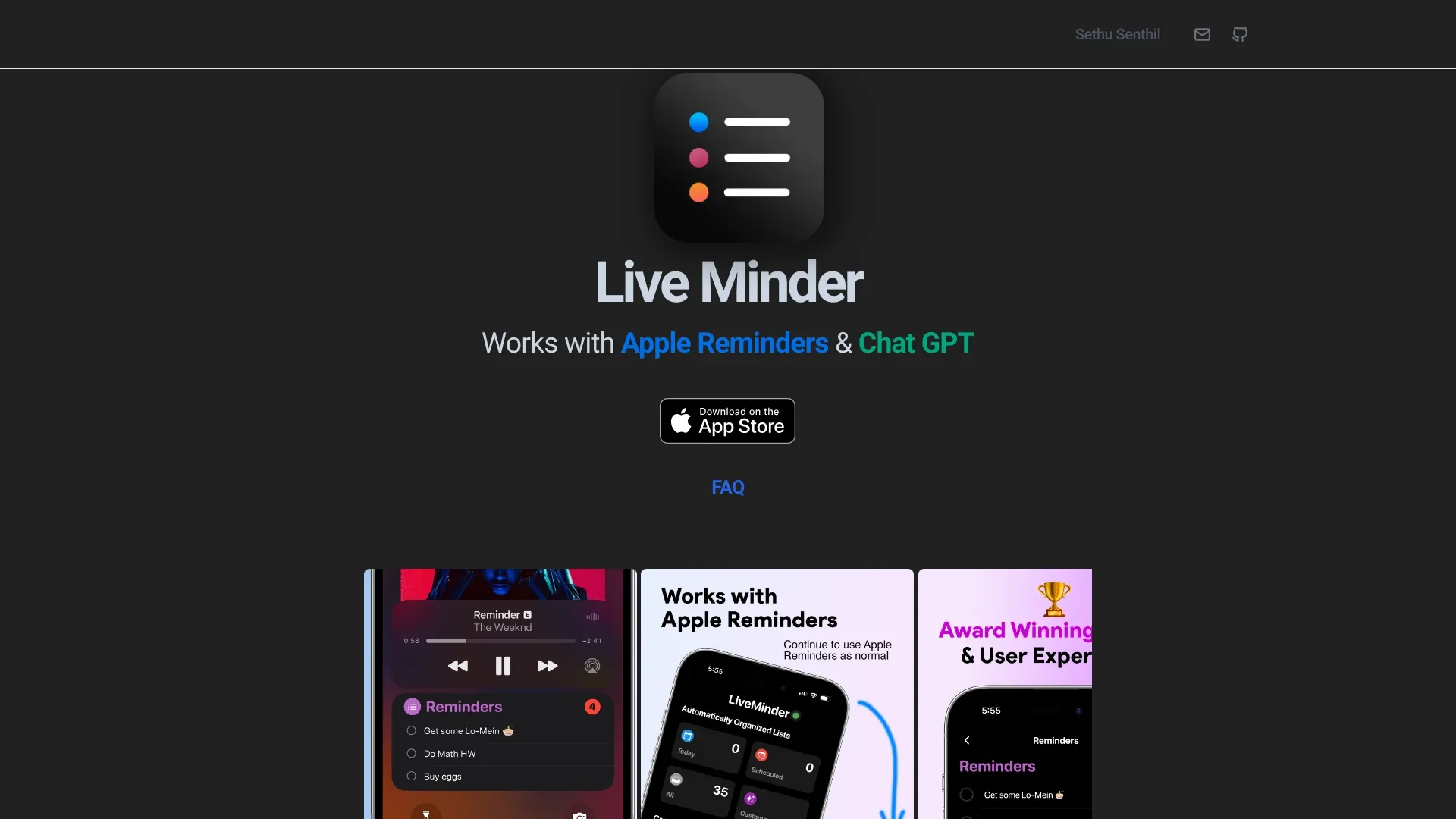 LiveMinder website preview