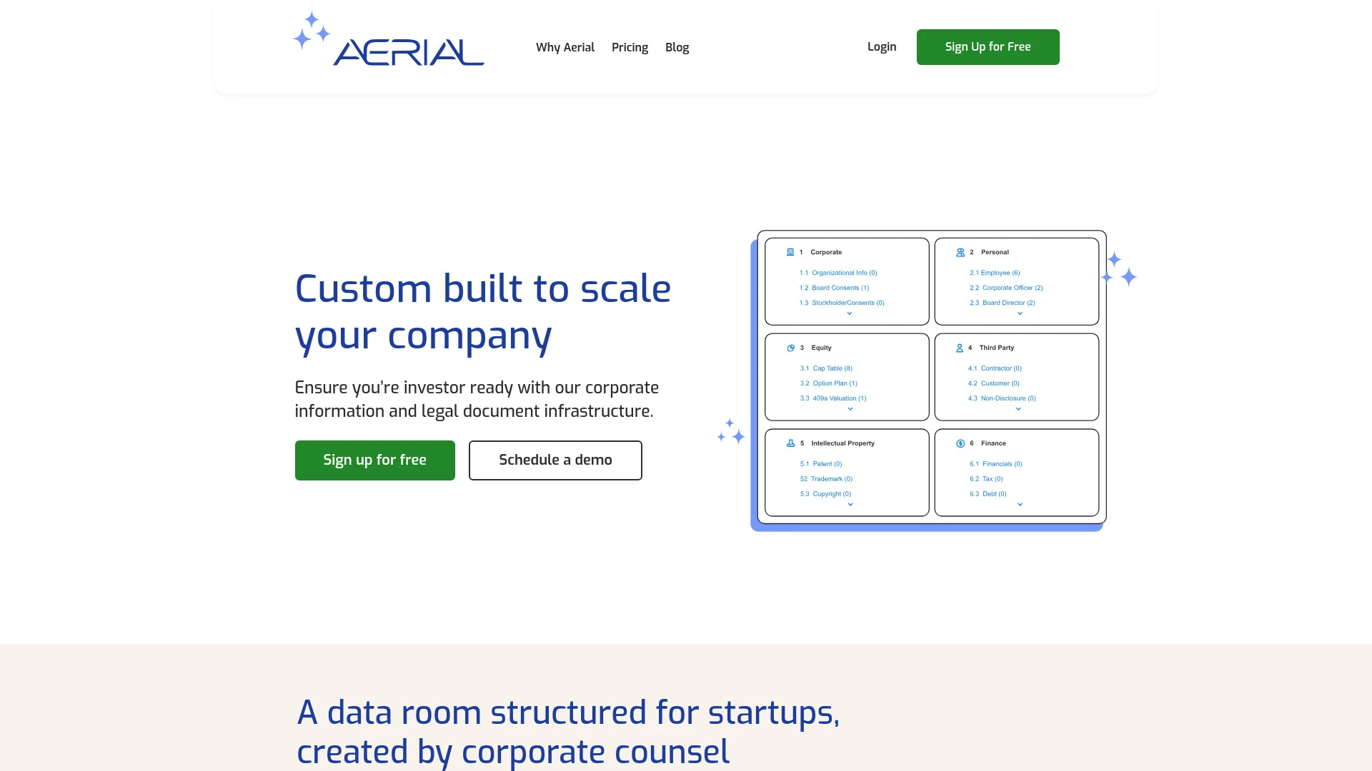 Aerial - Effortless Legal Document Management website preview