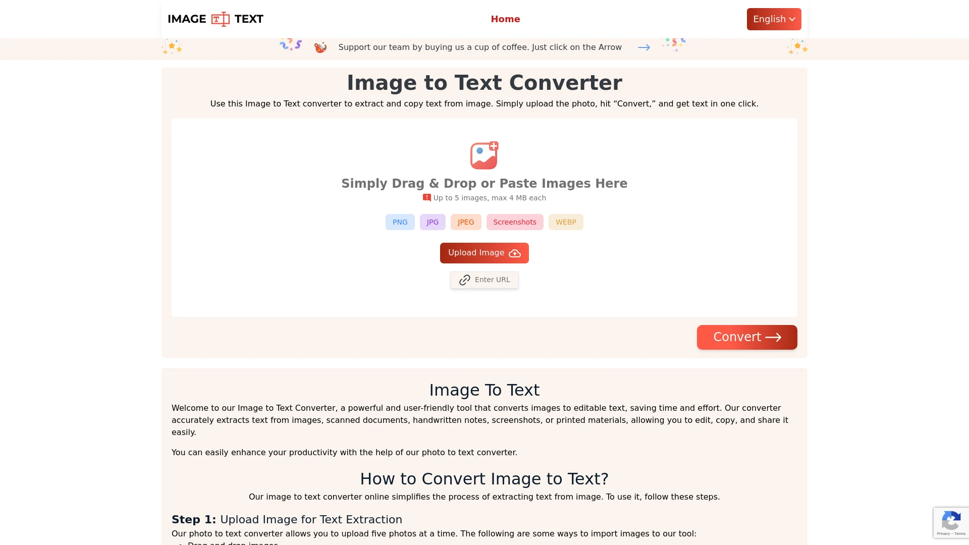 Image to Text Converter website preview