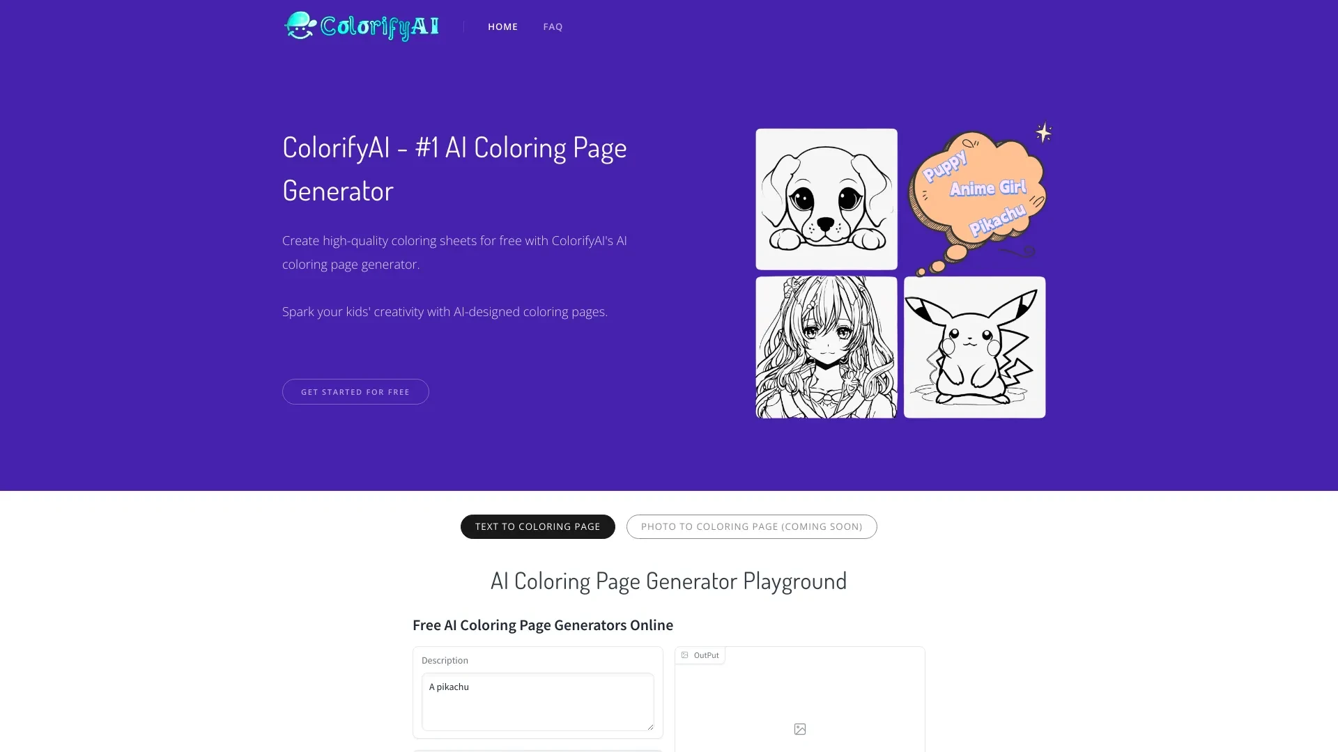 ColorifyAI website preview