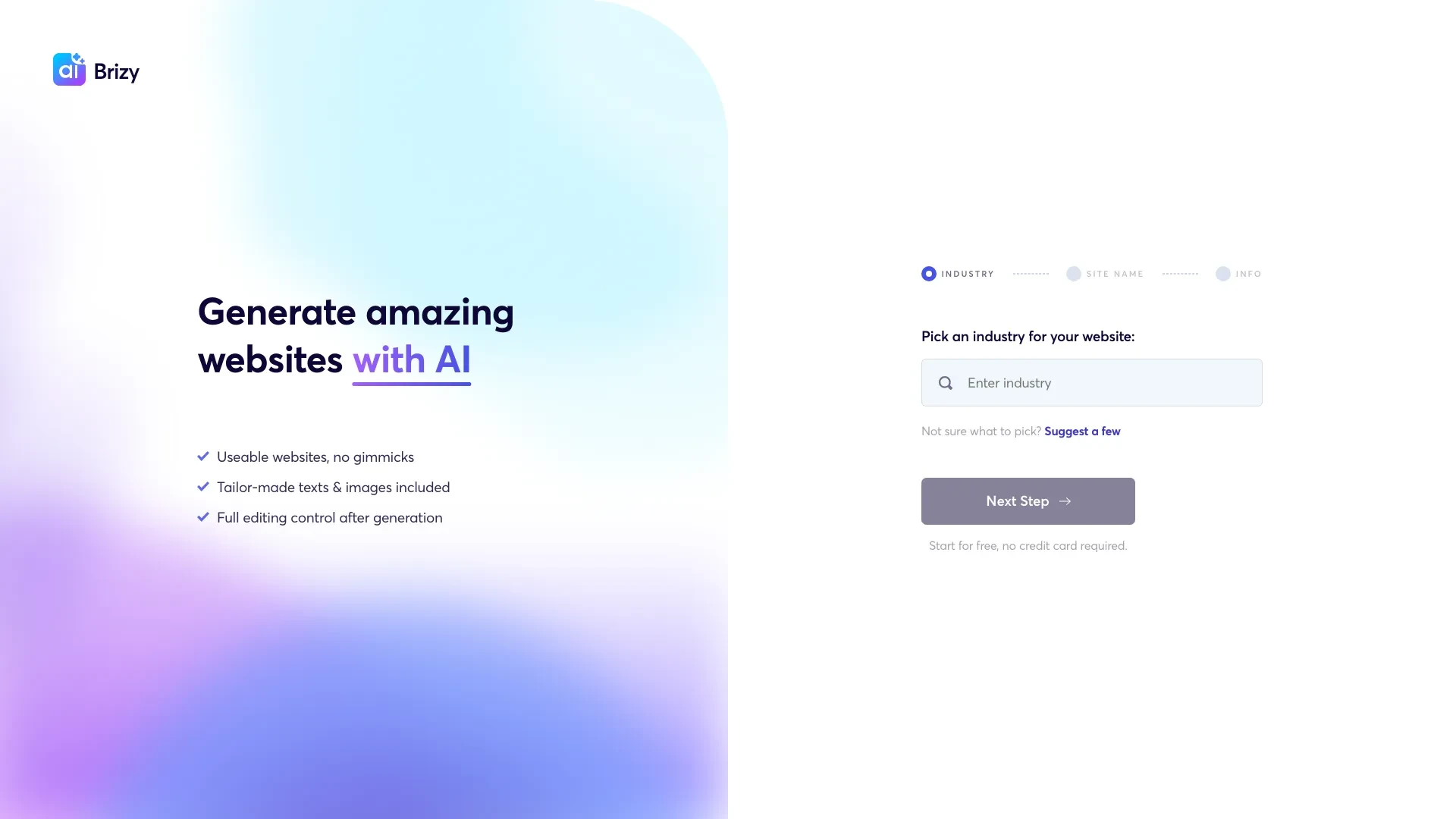 Brizy AI Builder website preview