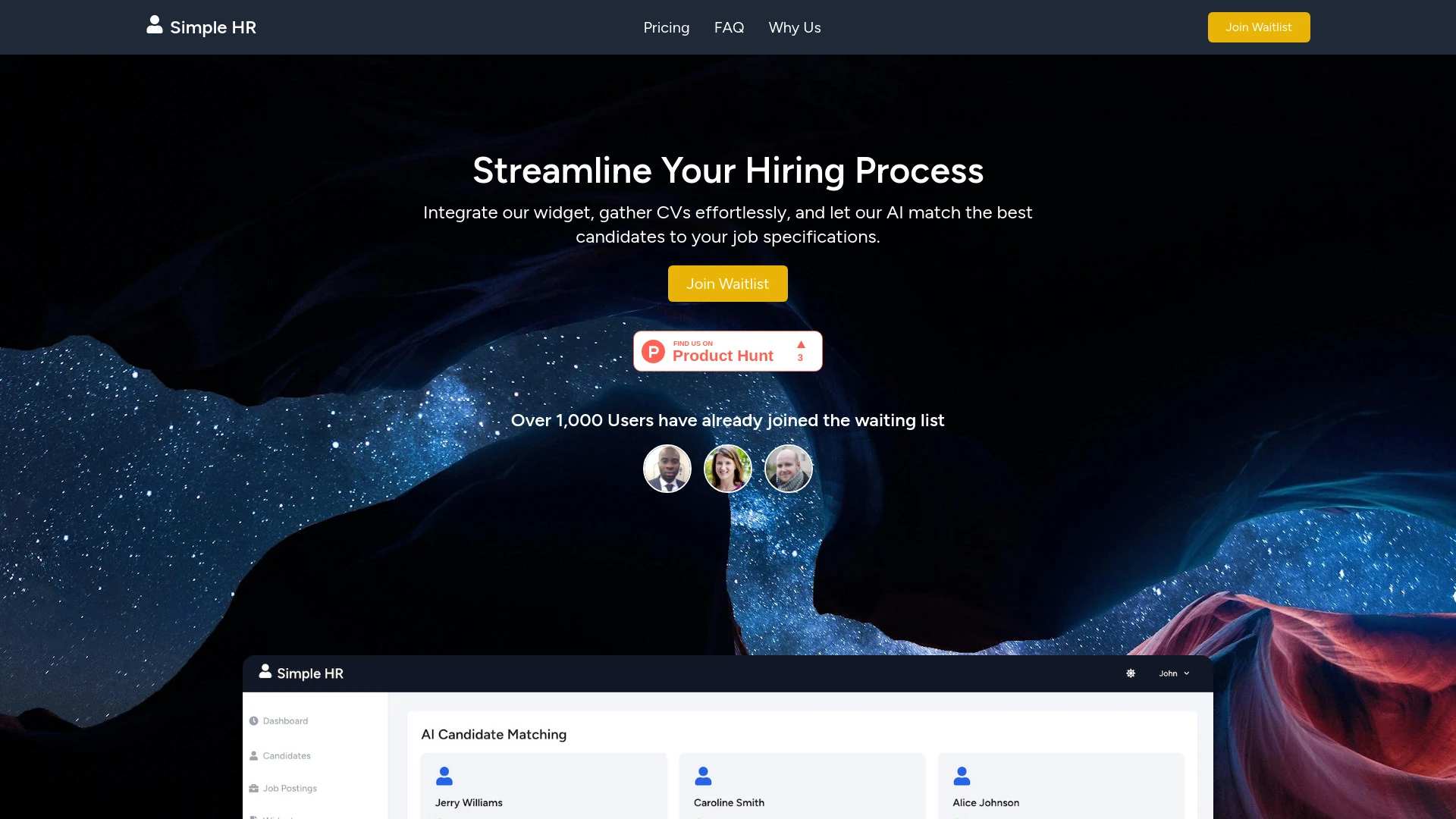 Simple HR website preview