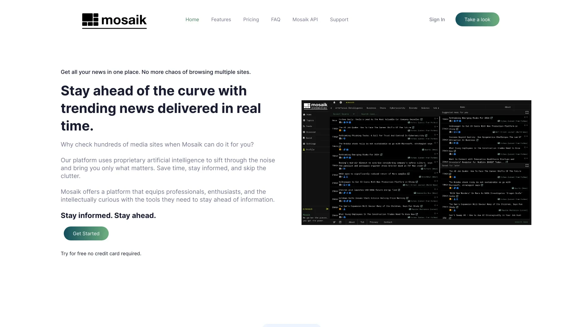 Mosaik News website preview