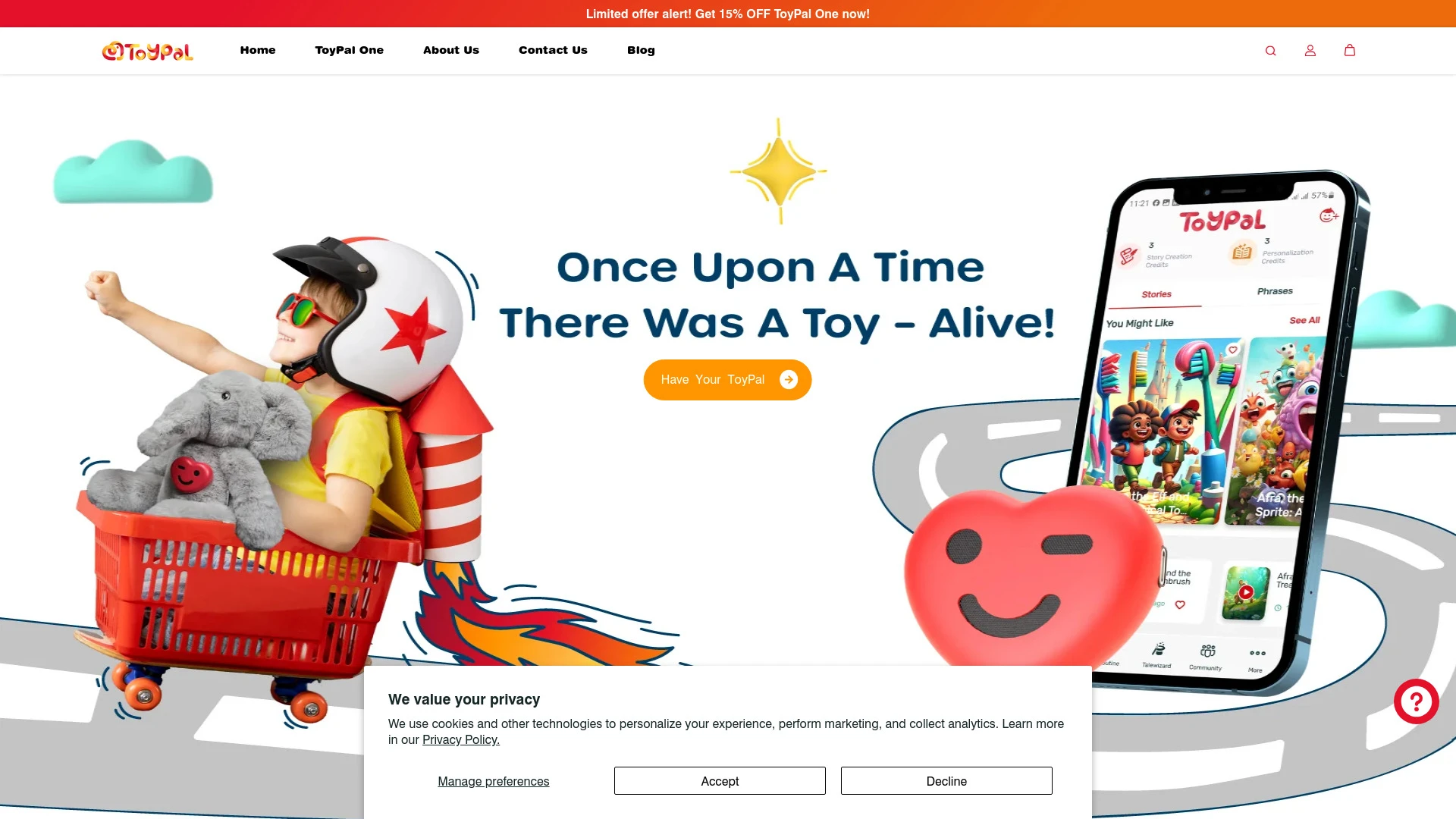 ToyPal One website preview