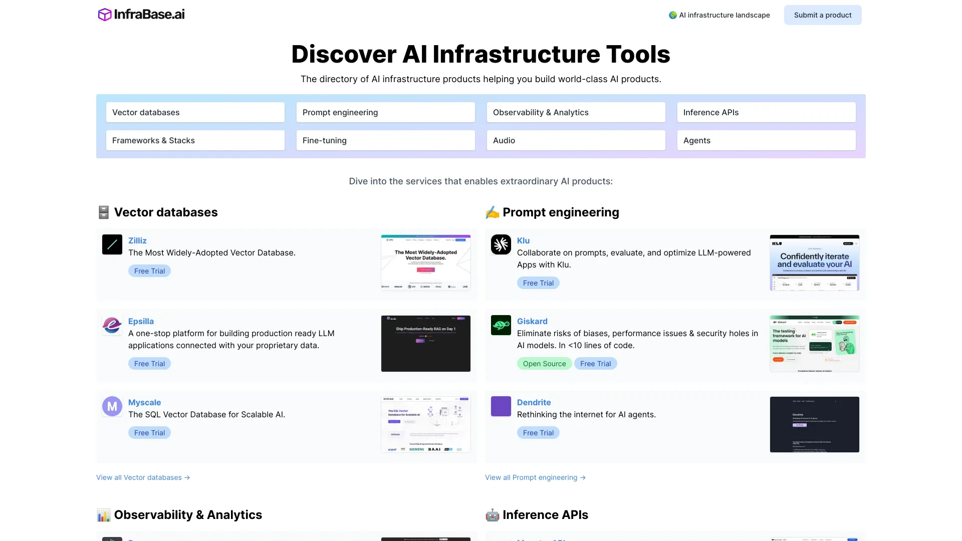 Infrabase.ai website preview