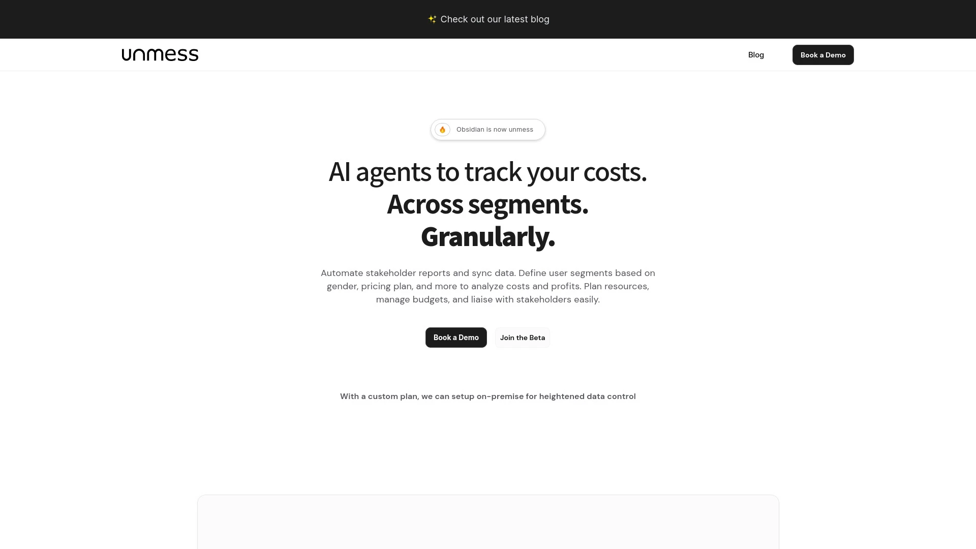 unMess AI Agents for Financial Planning website preview