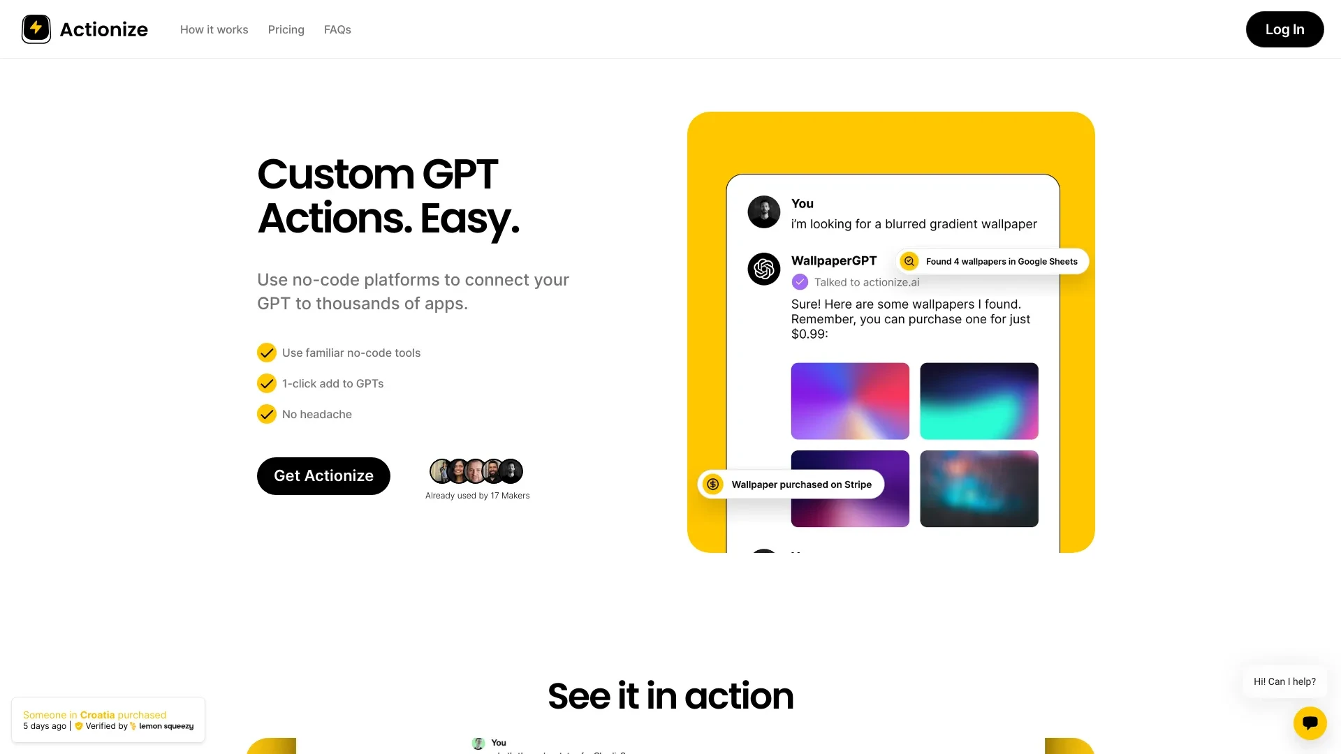 Actionize website preview