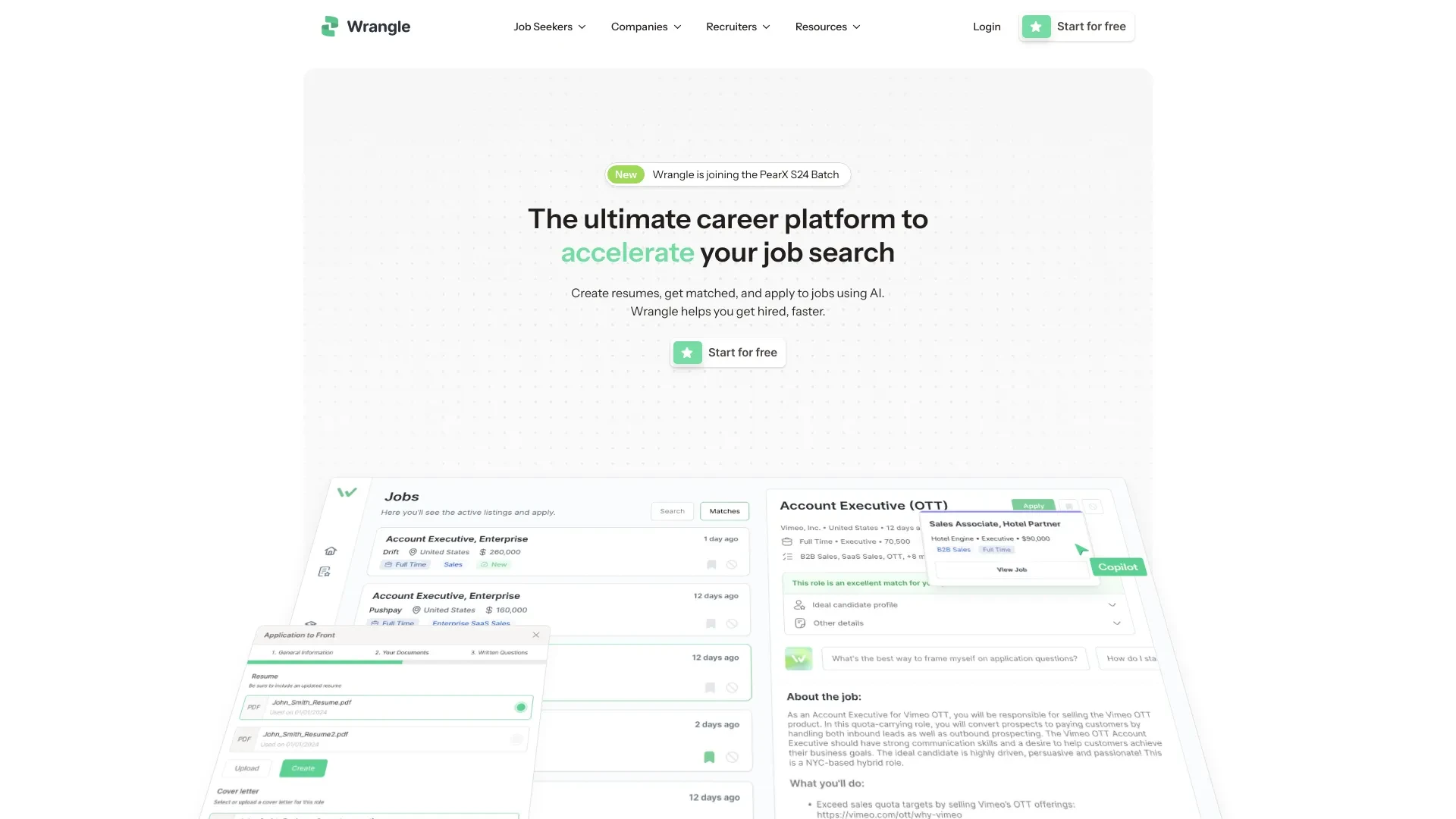 Wrangle Jobs website preview