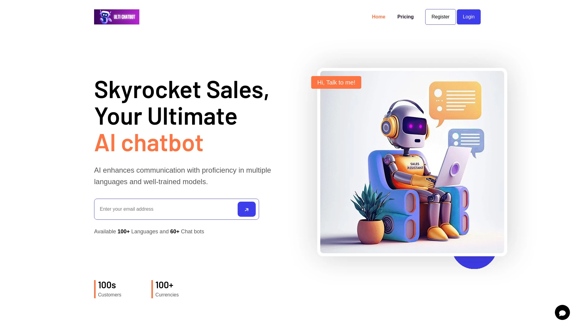 AI Chat Bot website preview