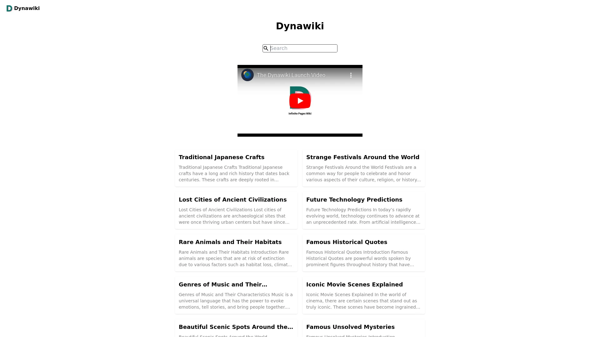 Dynawiki website preview