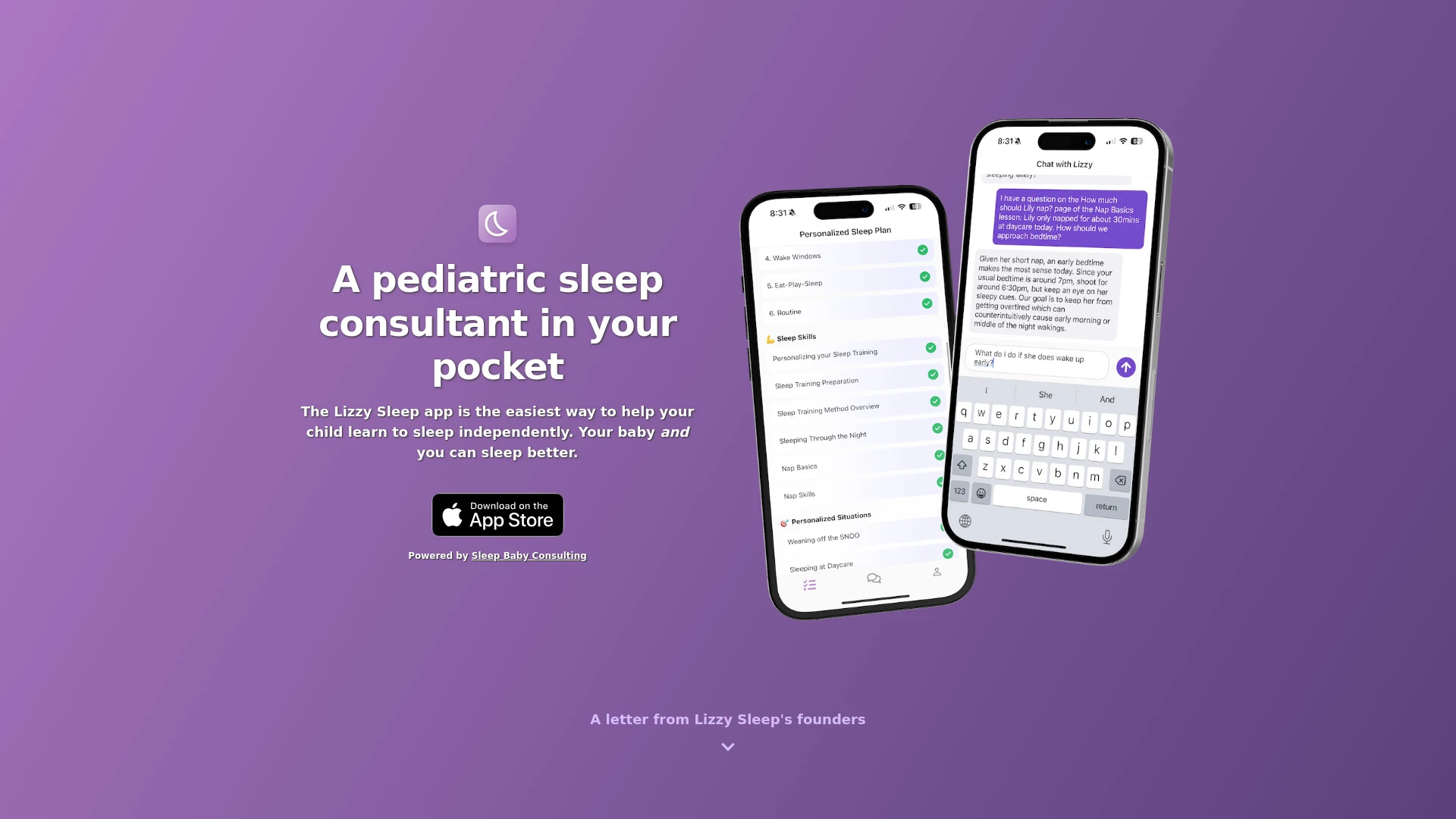 Lizzy Sleep website preview