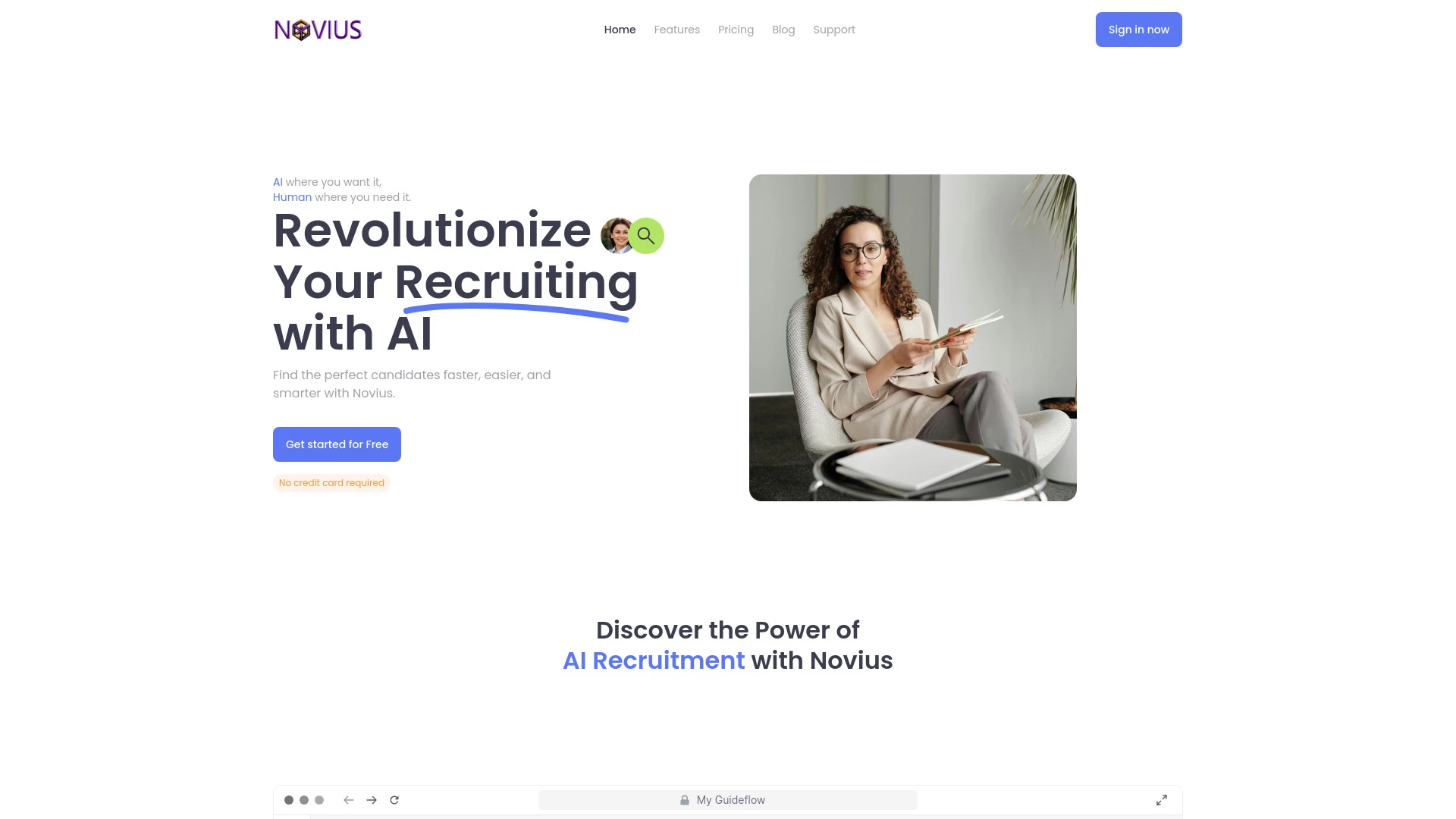 Novius AI Recruiter website preview