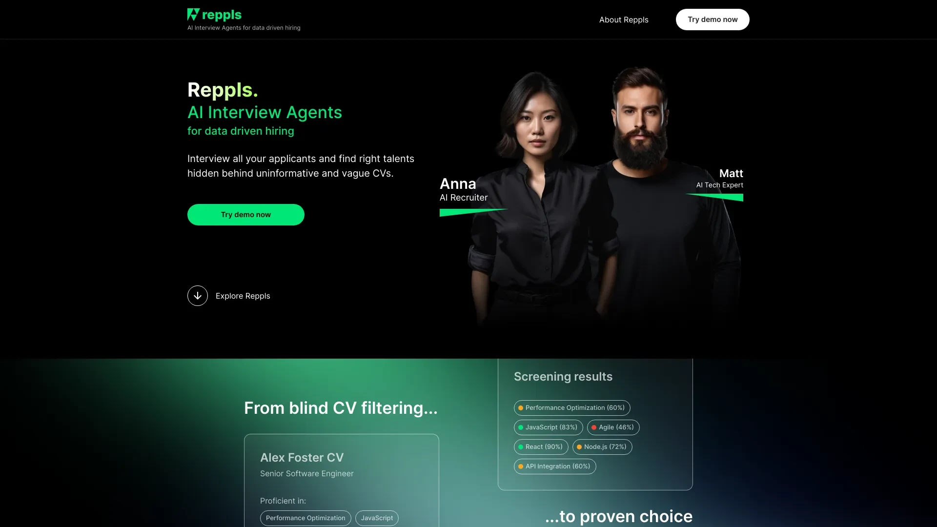 Reppls | AI Interview Agents website preview