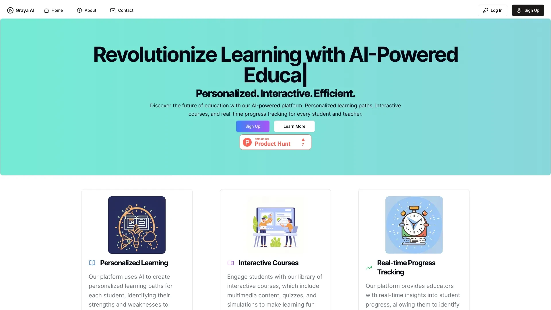 9raya AI website preview