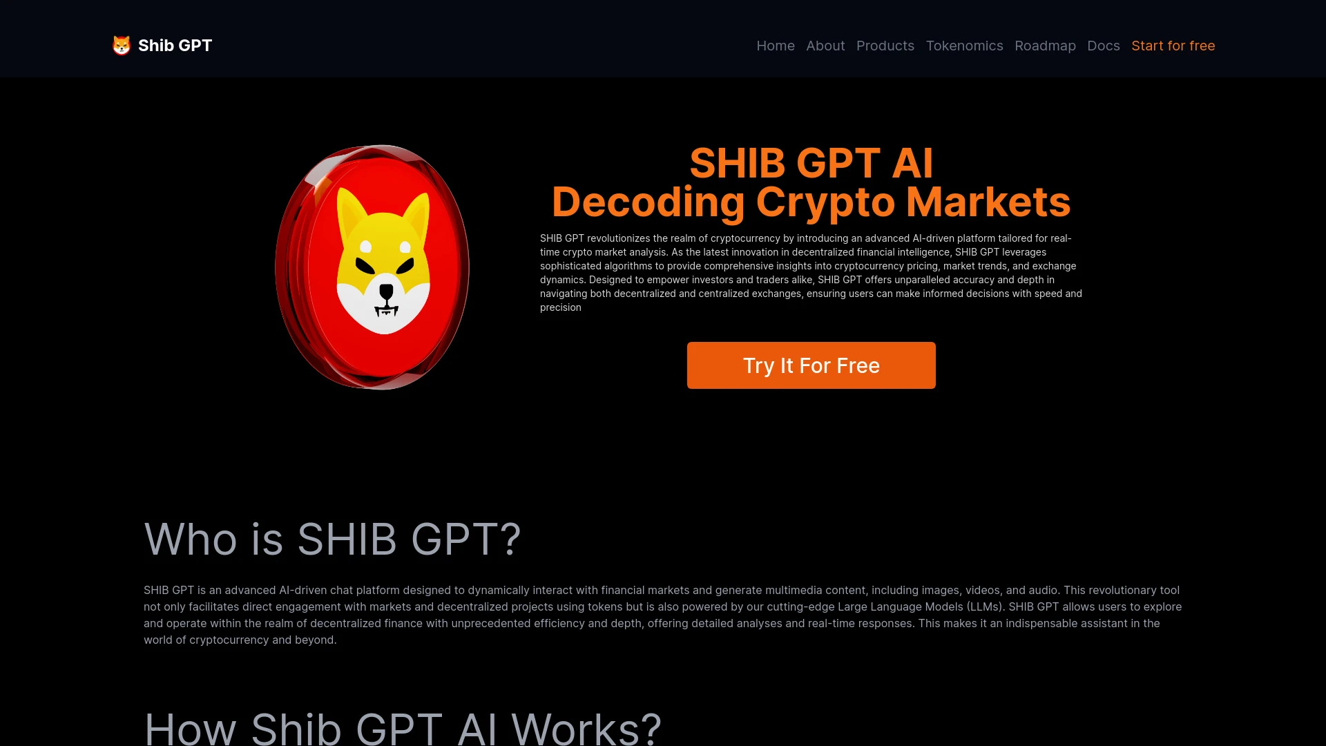 SHIB GPT AI website preview