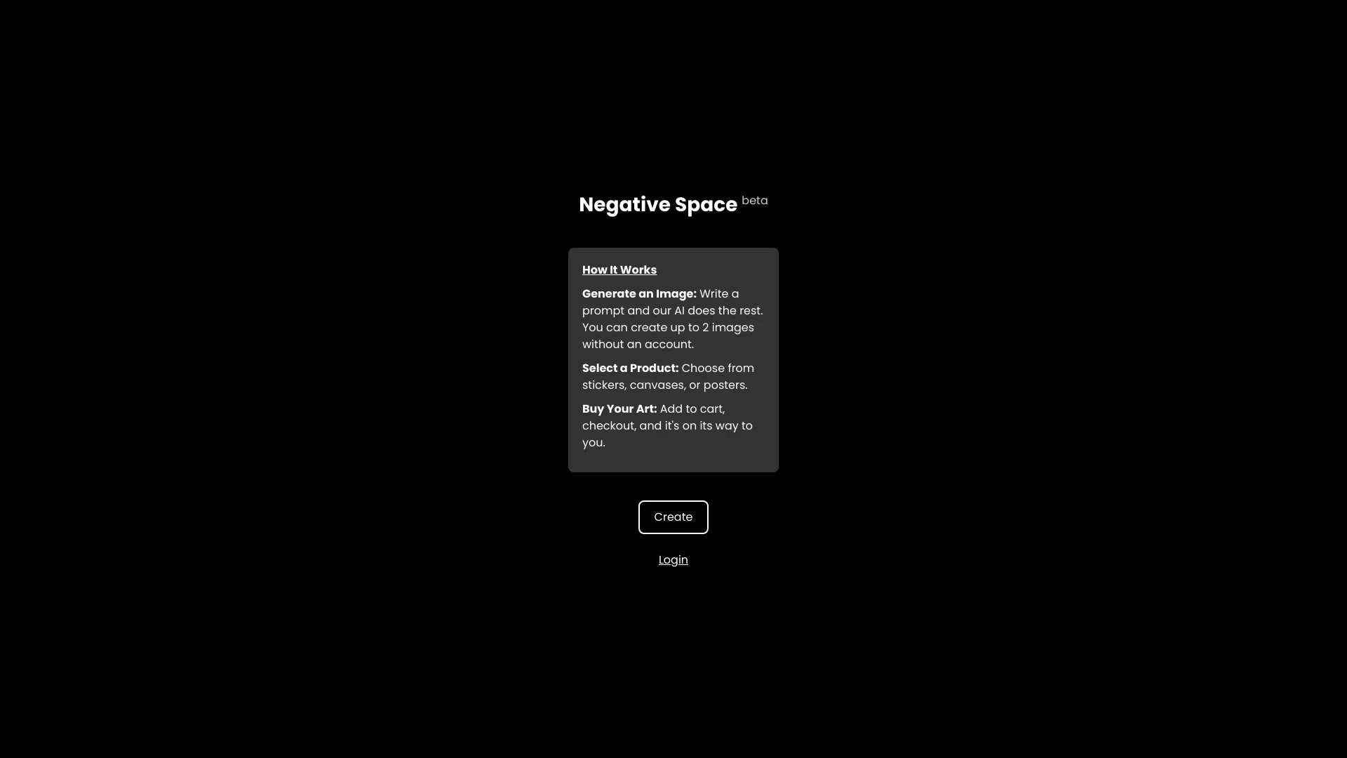 Negative Space website preview