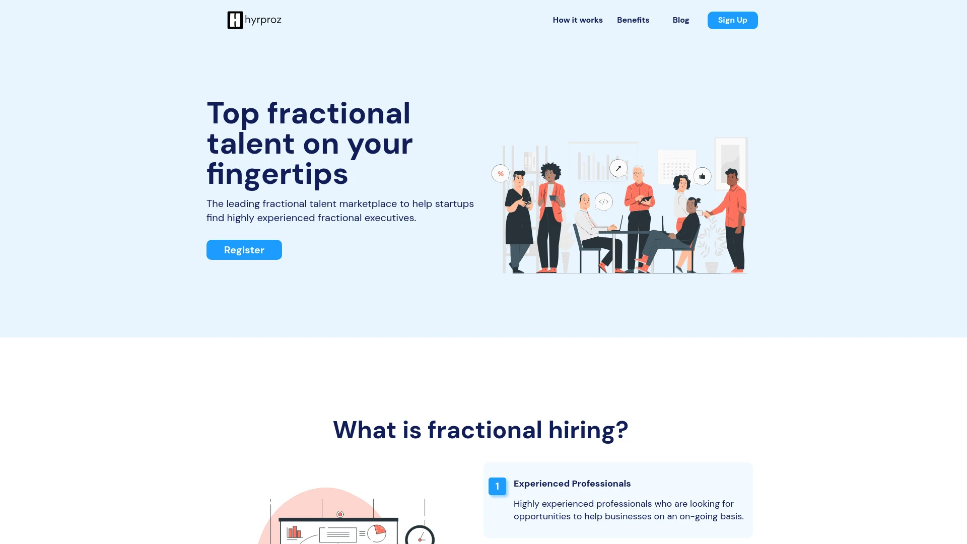 Hyrproz - Fractional Talent Marketplace website preview