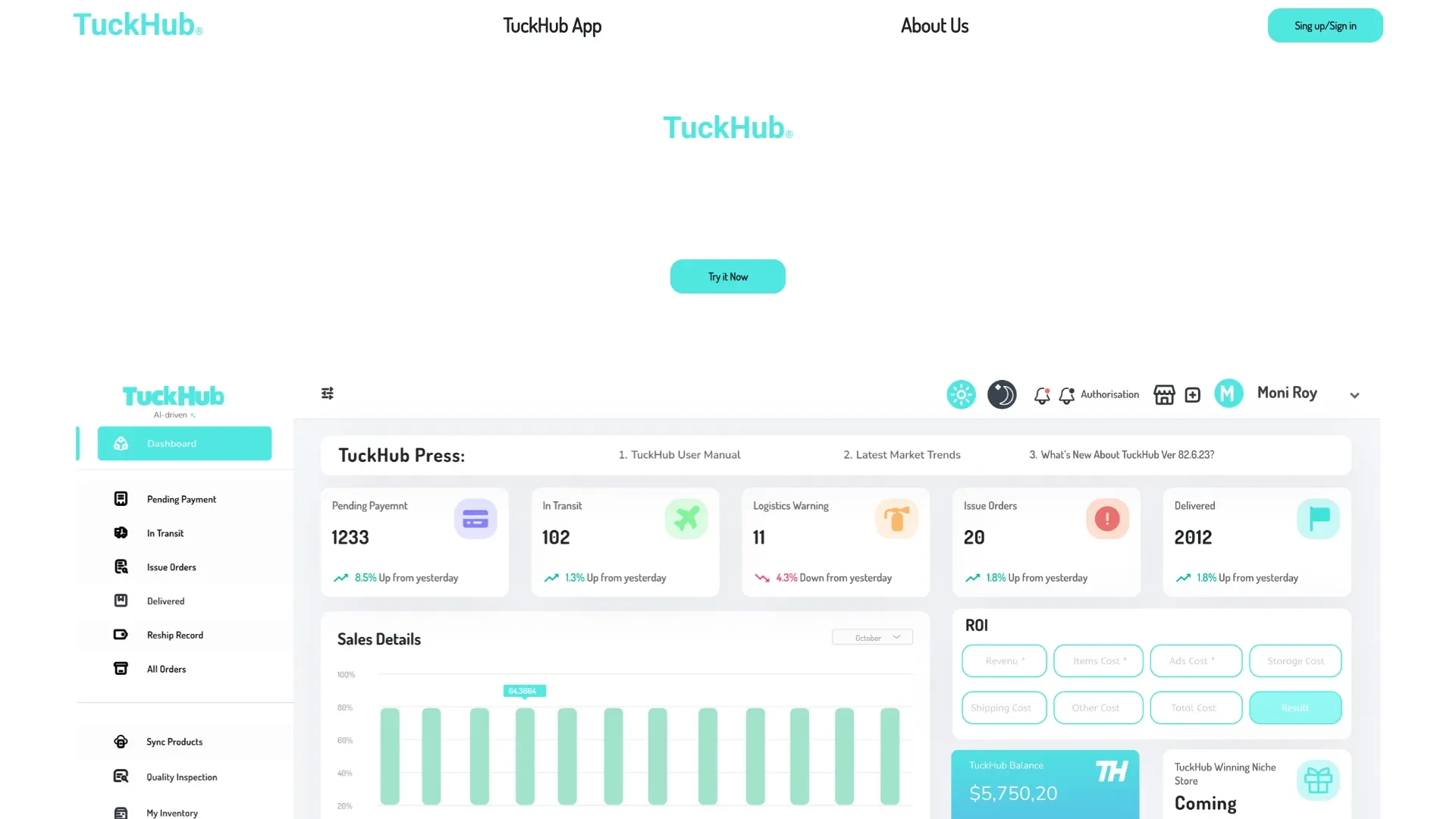 TuckHub website preview