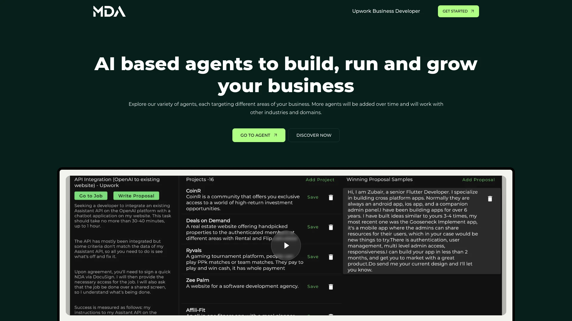 My Dev Agents website preview