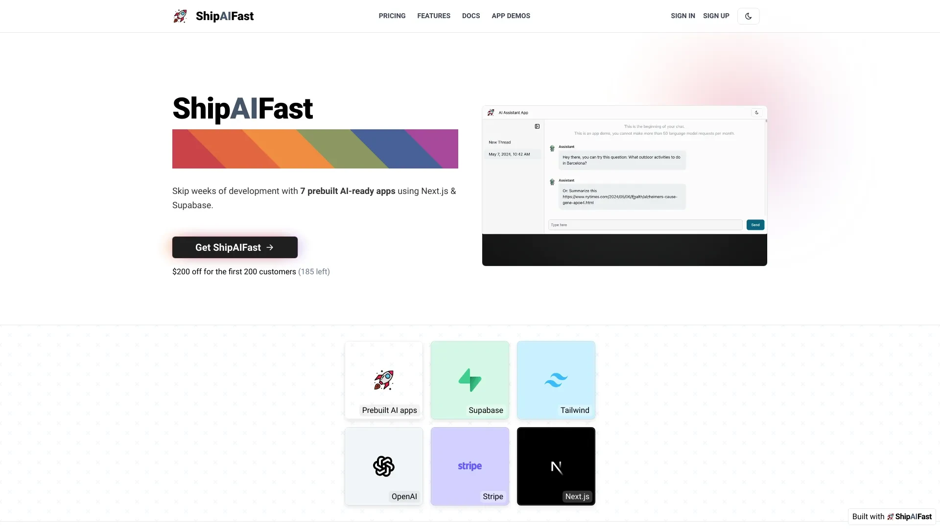 ShipAIFast website preview