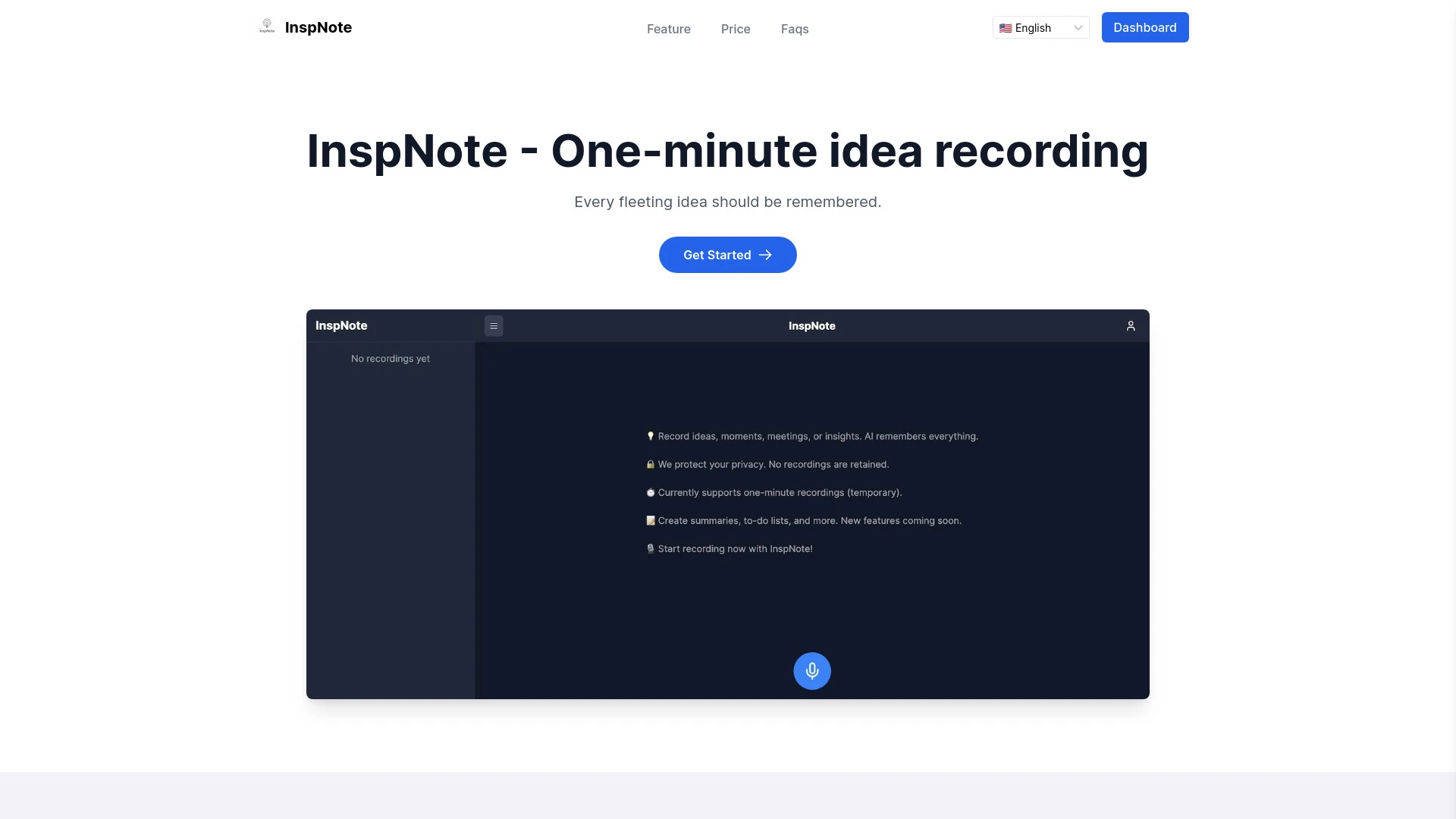 InspNote website preview