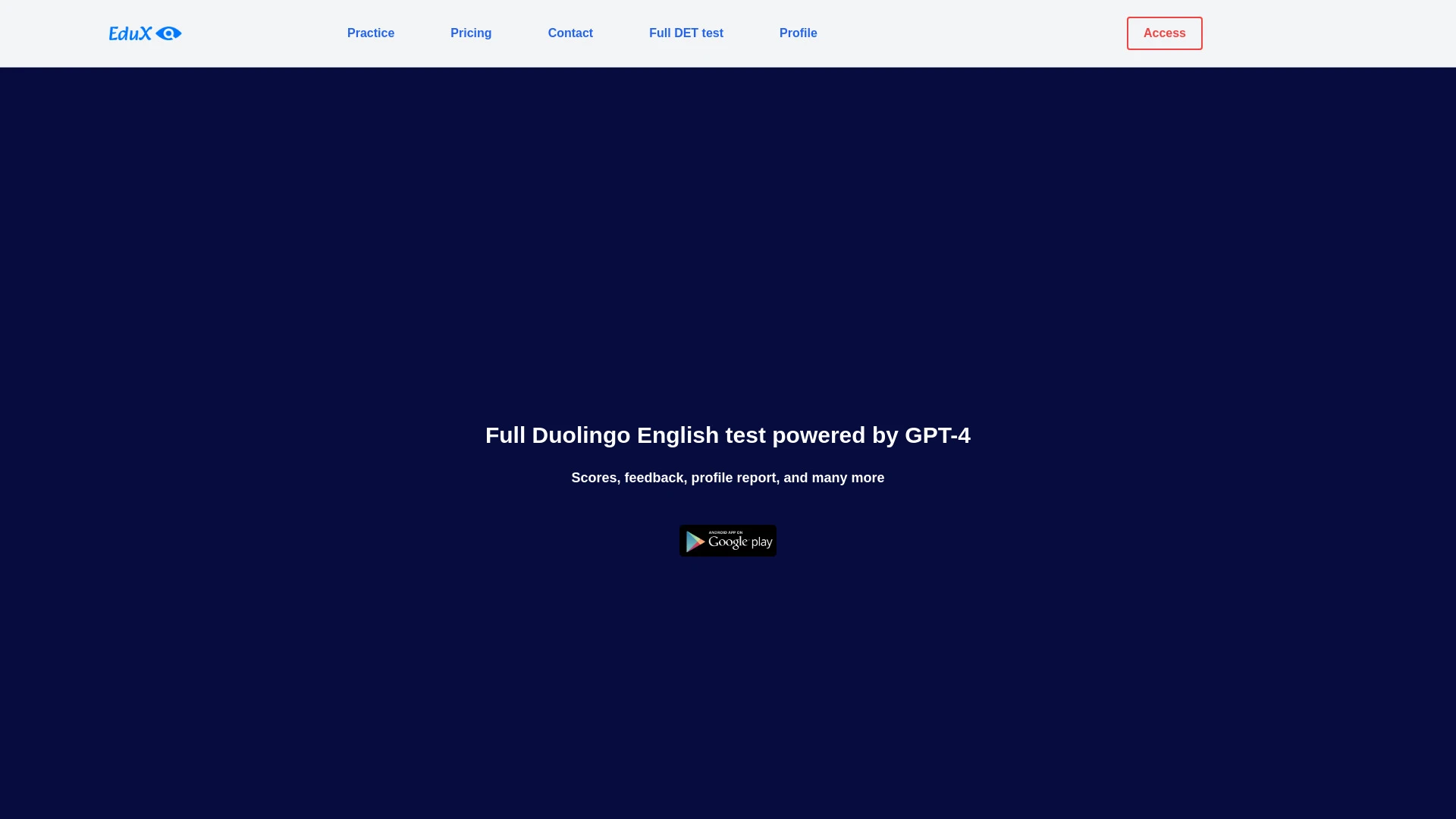 Duolingo English Test Practice Platform website preview