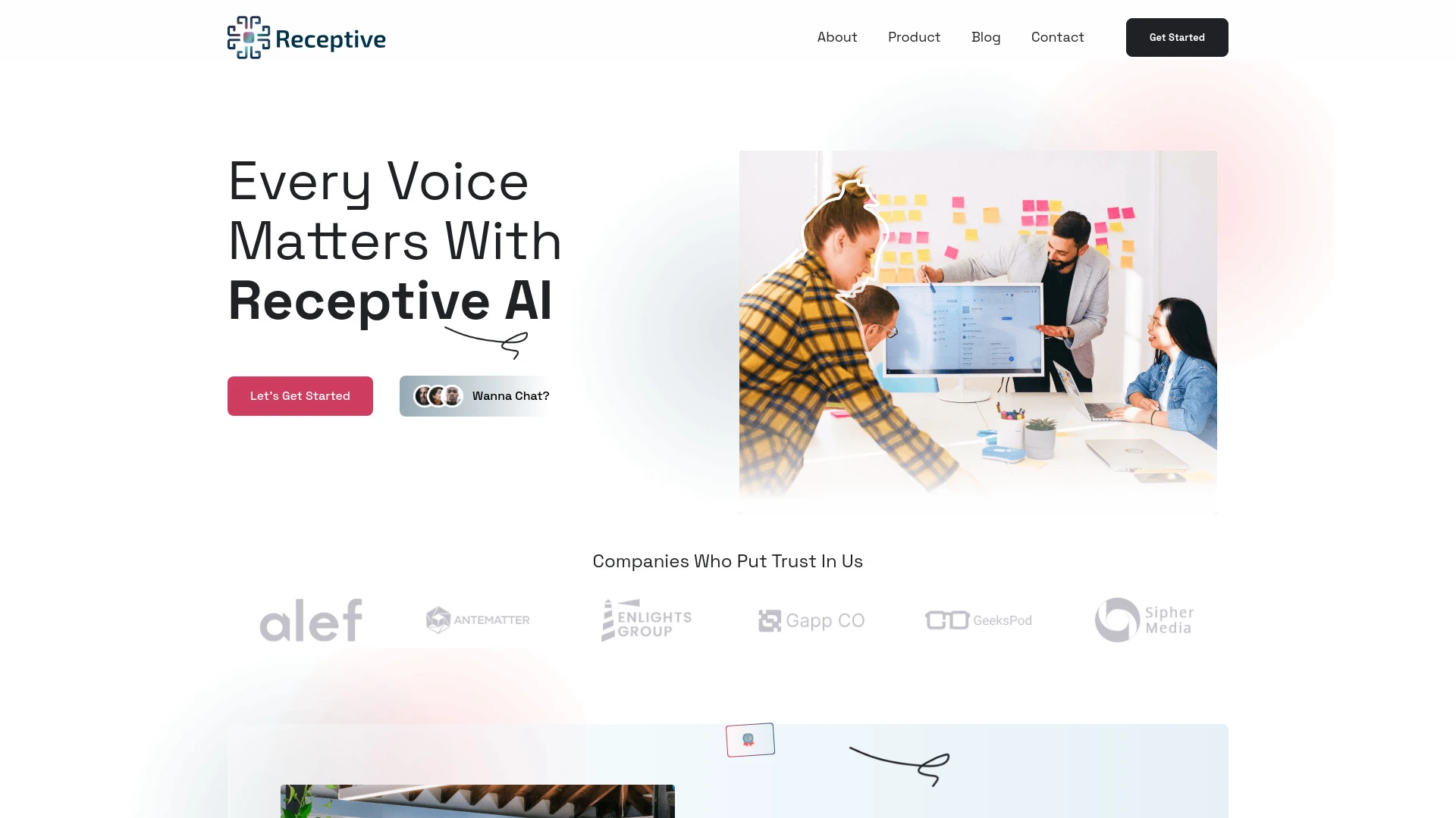 Receptive AI website preview