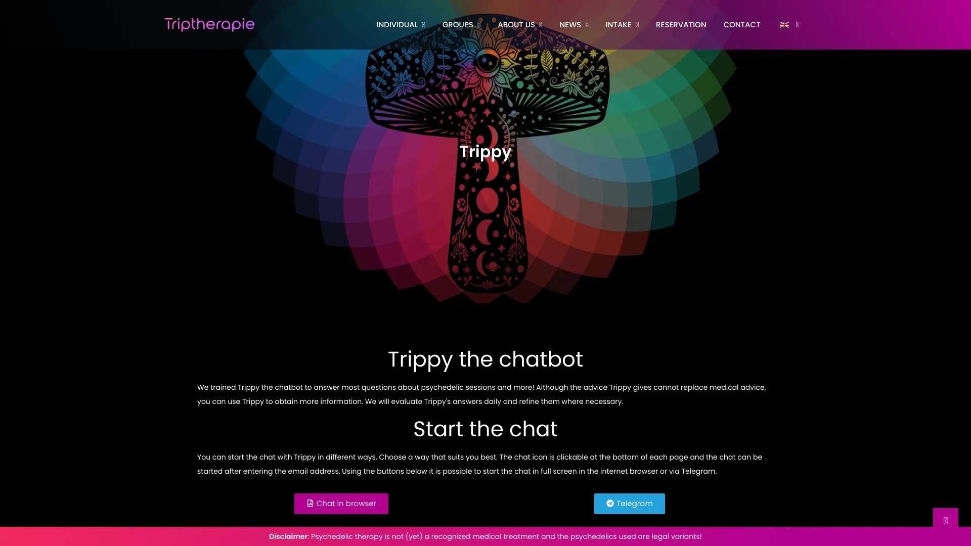 Trippy website preview