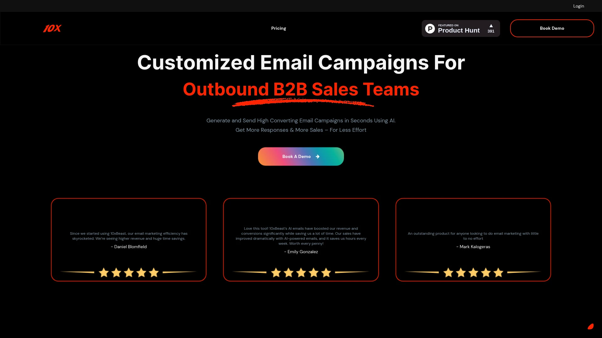 10xBeast AI Email Marketing website preview