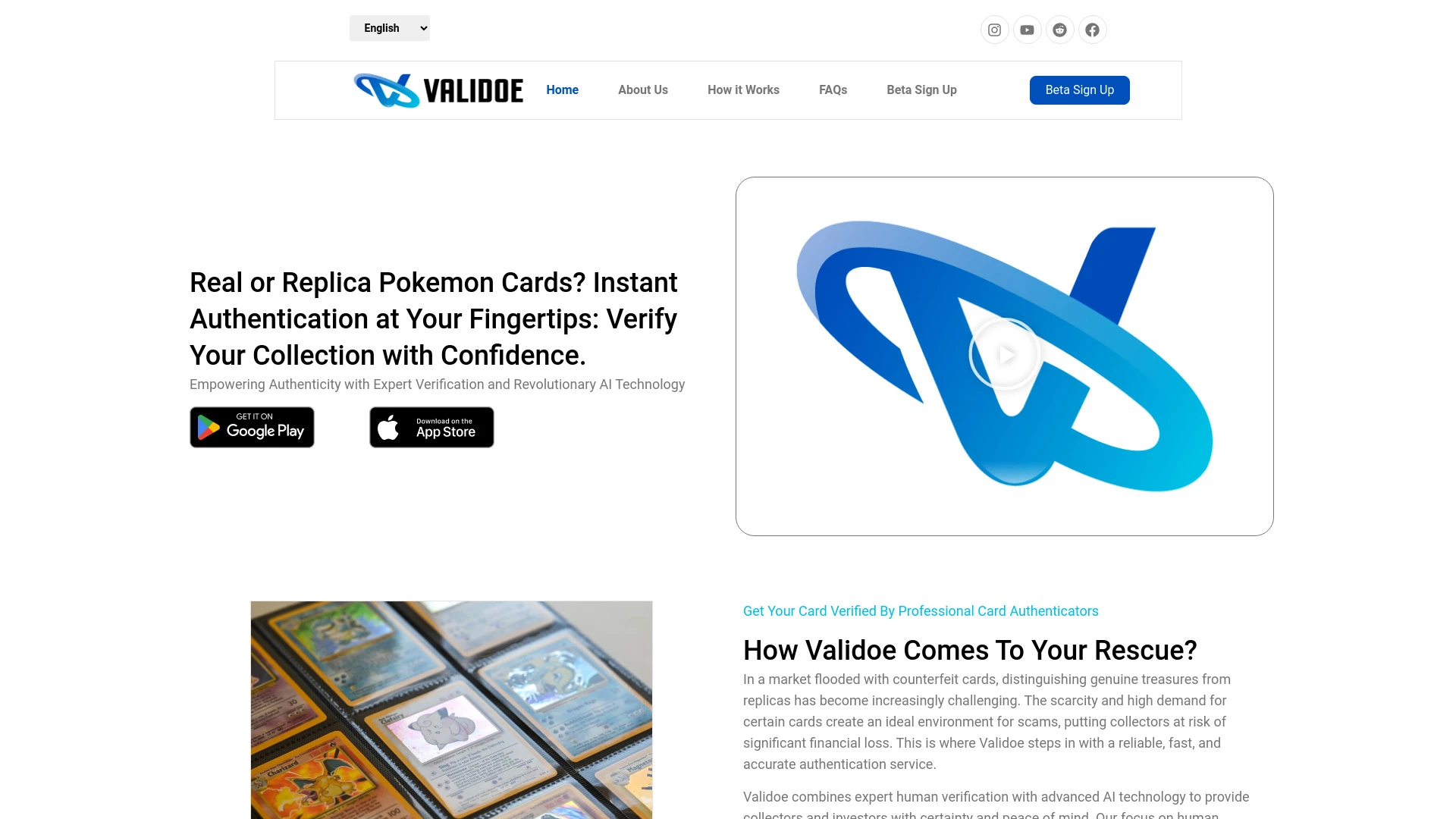 Validoe website preview