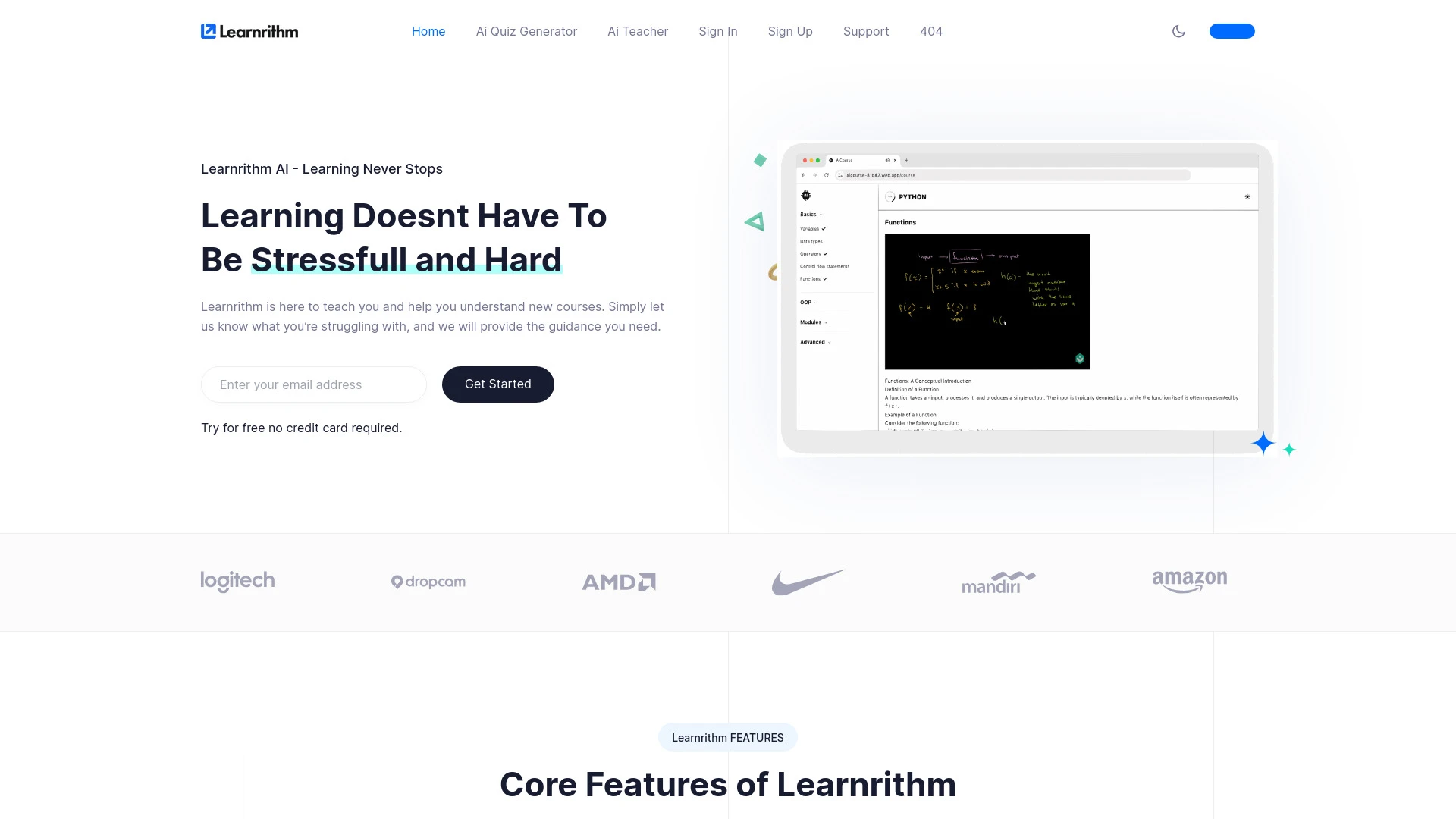 Learnrithm website preview